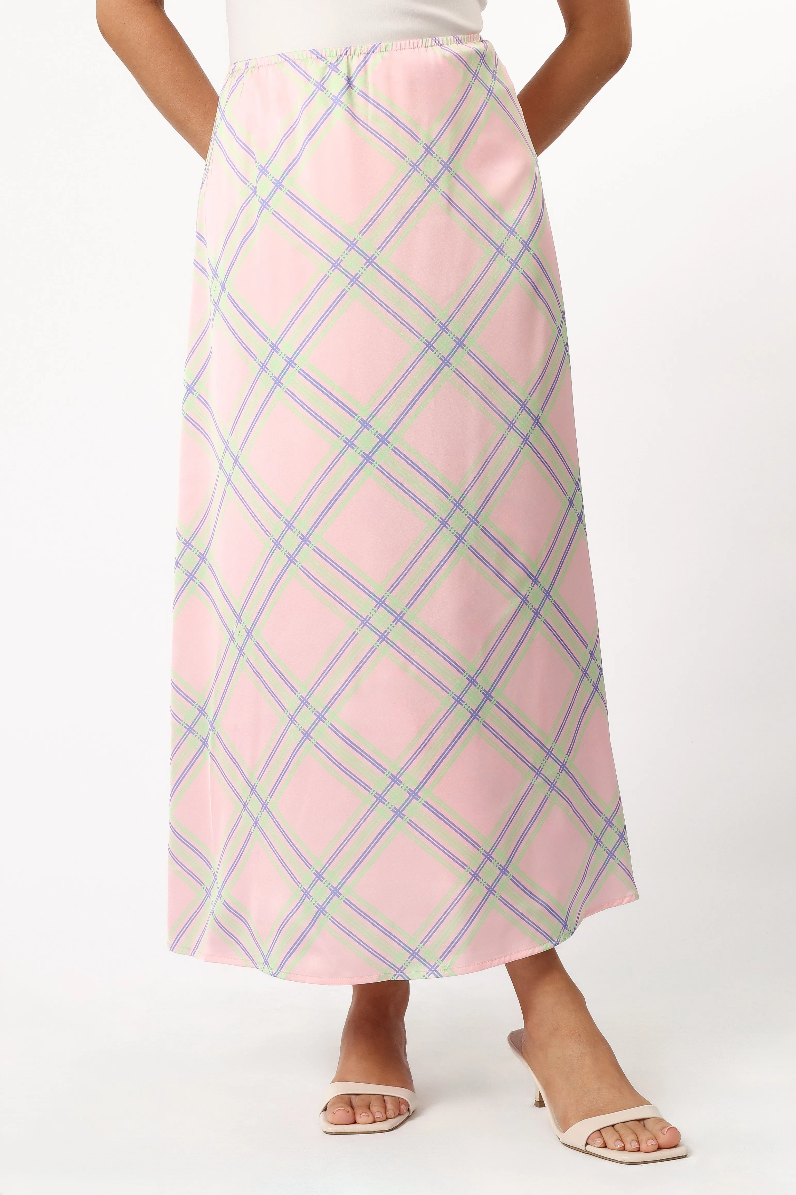 Clarissa Midi Skirt - Pink Check sold by Petal & Pup product image thumbnail 2