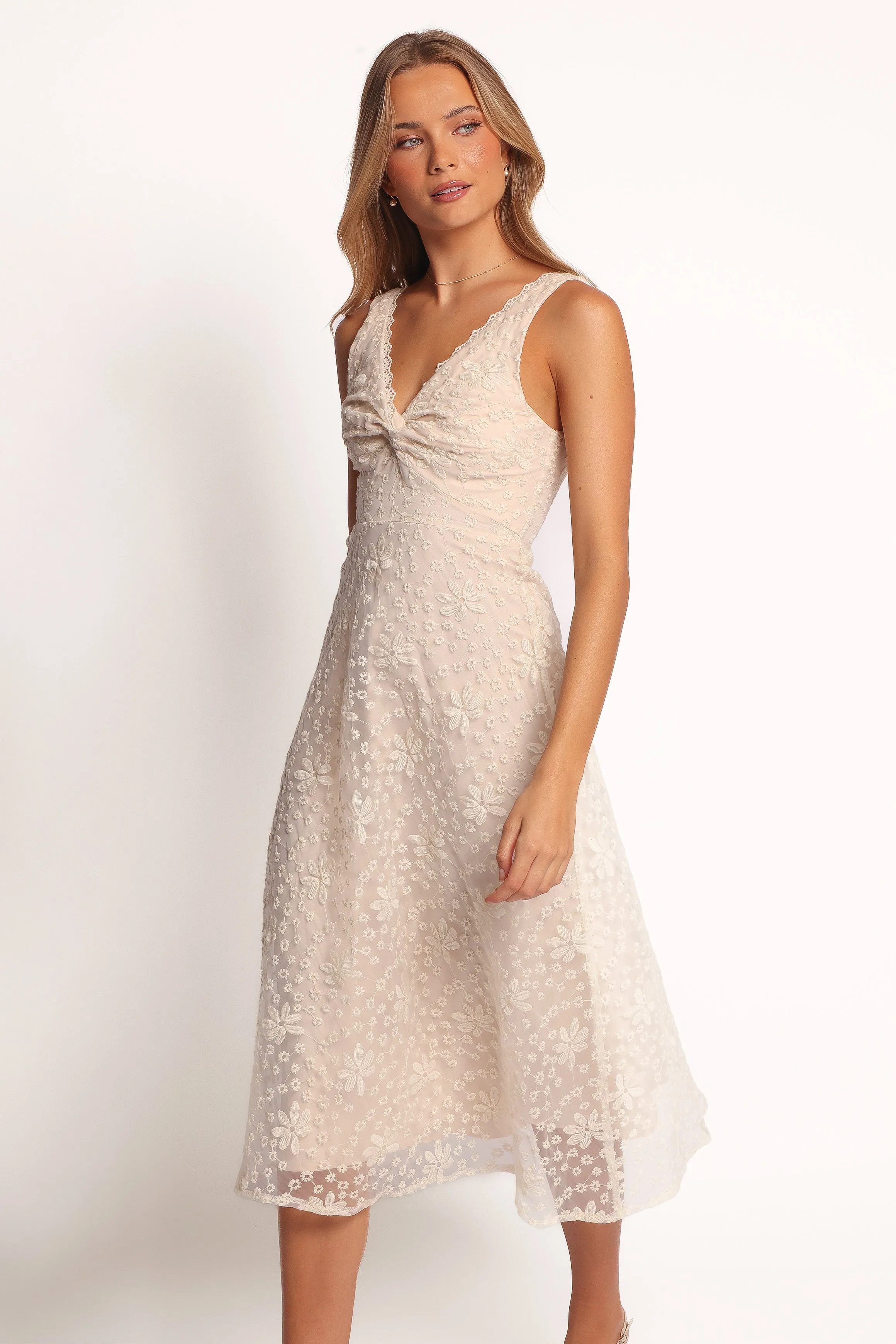 Louise Midi Dress - Cream sold by Petal & Pup product image thumbnail 2