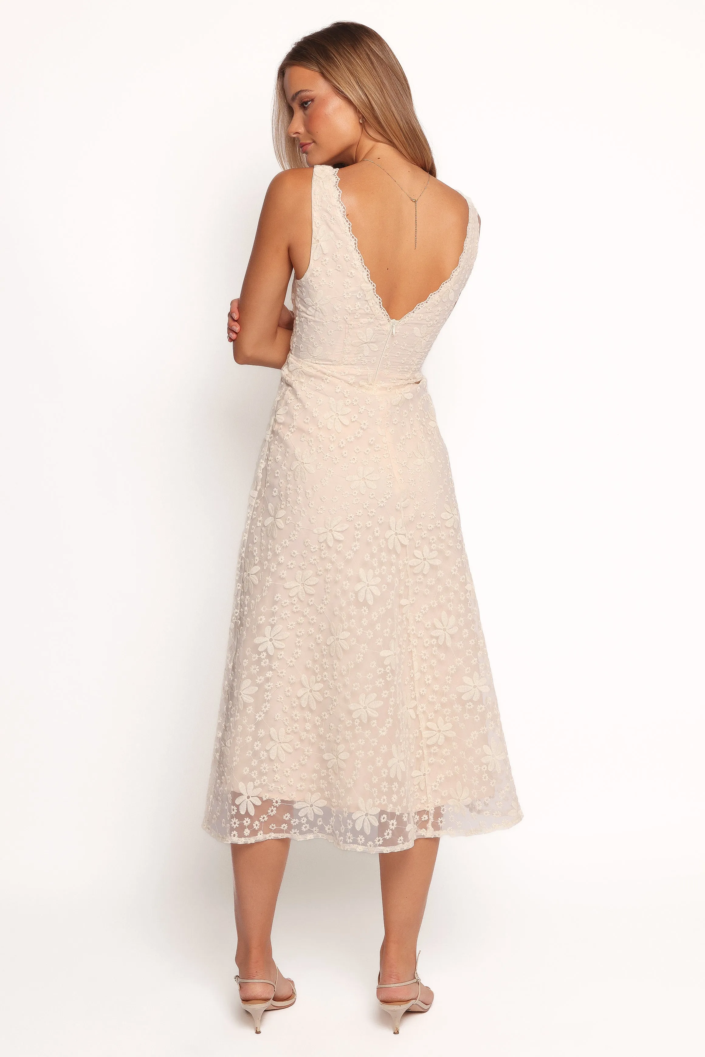 Louise Midi Dress - Cream sold by Petal & Pup product image thumbnail 4