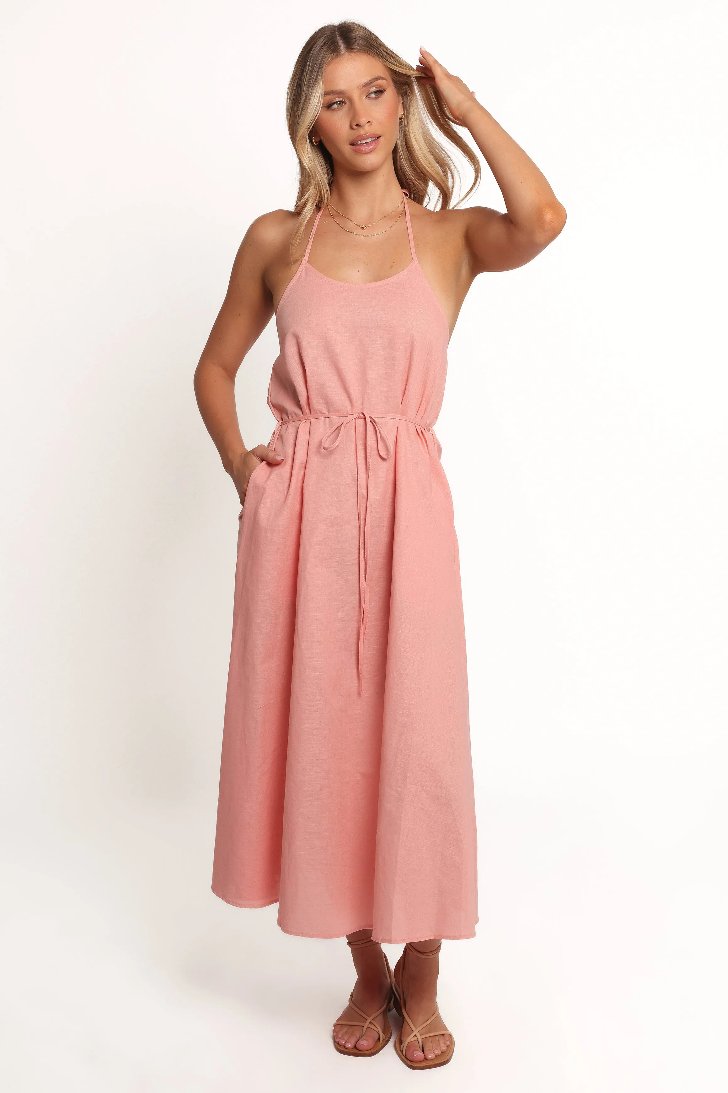 Nadine Halterneck Midi Dress - Pink sold by Petal & Pup product image thumbnail 4