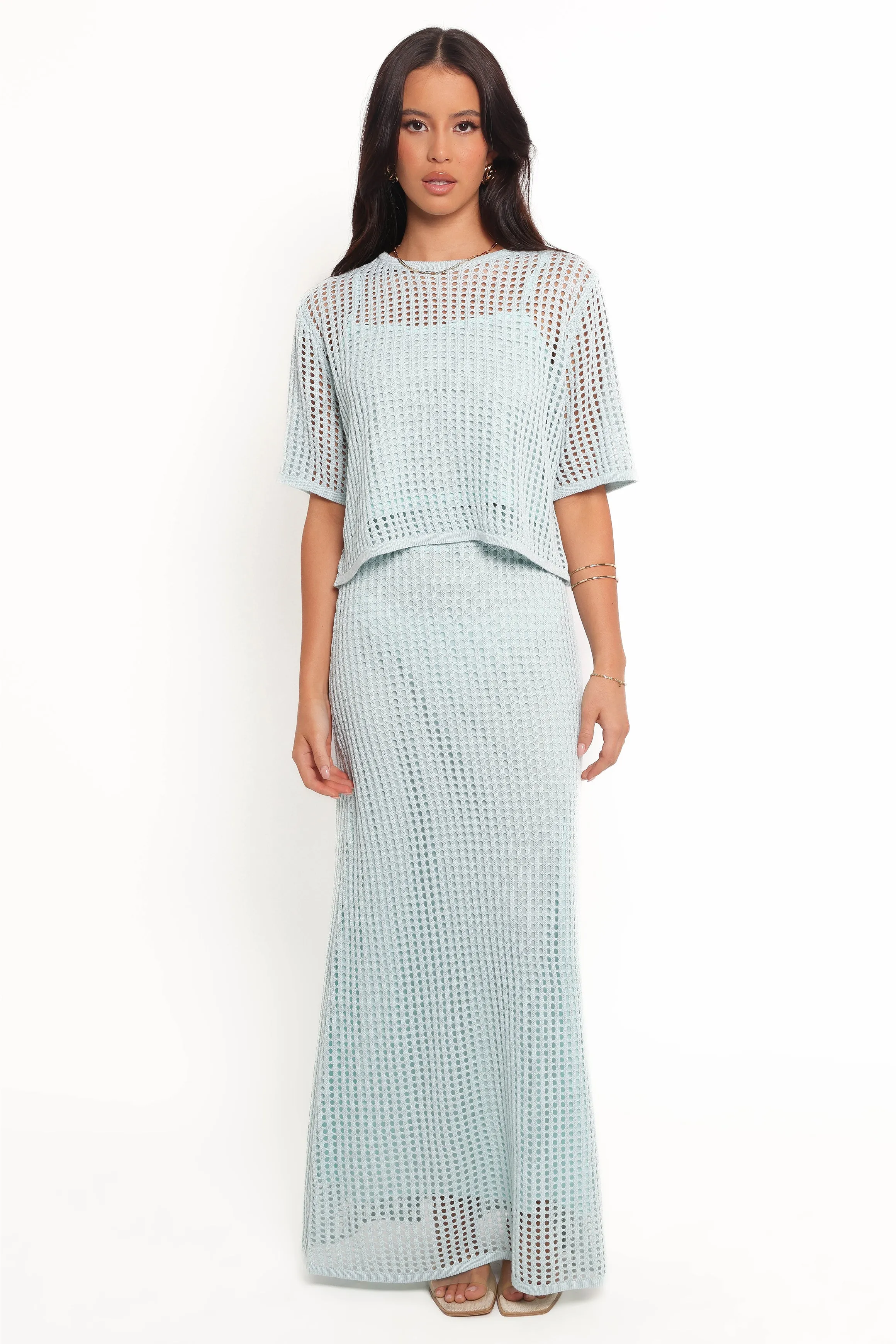 Kinnie Knit Skirt Set - Light Blue sold by Petal & Pup product image thumbnail 2