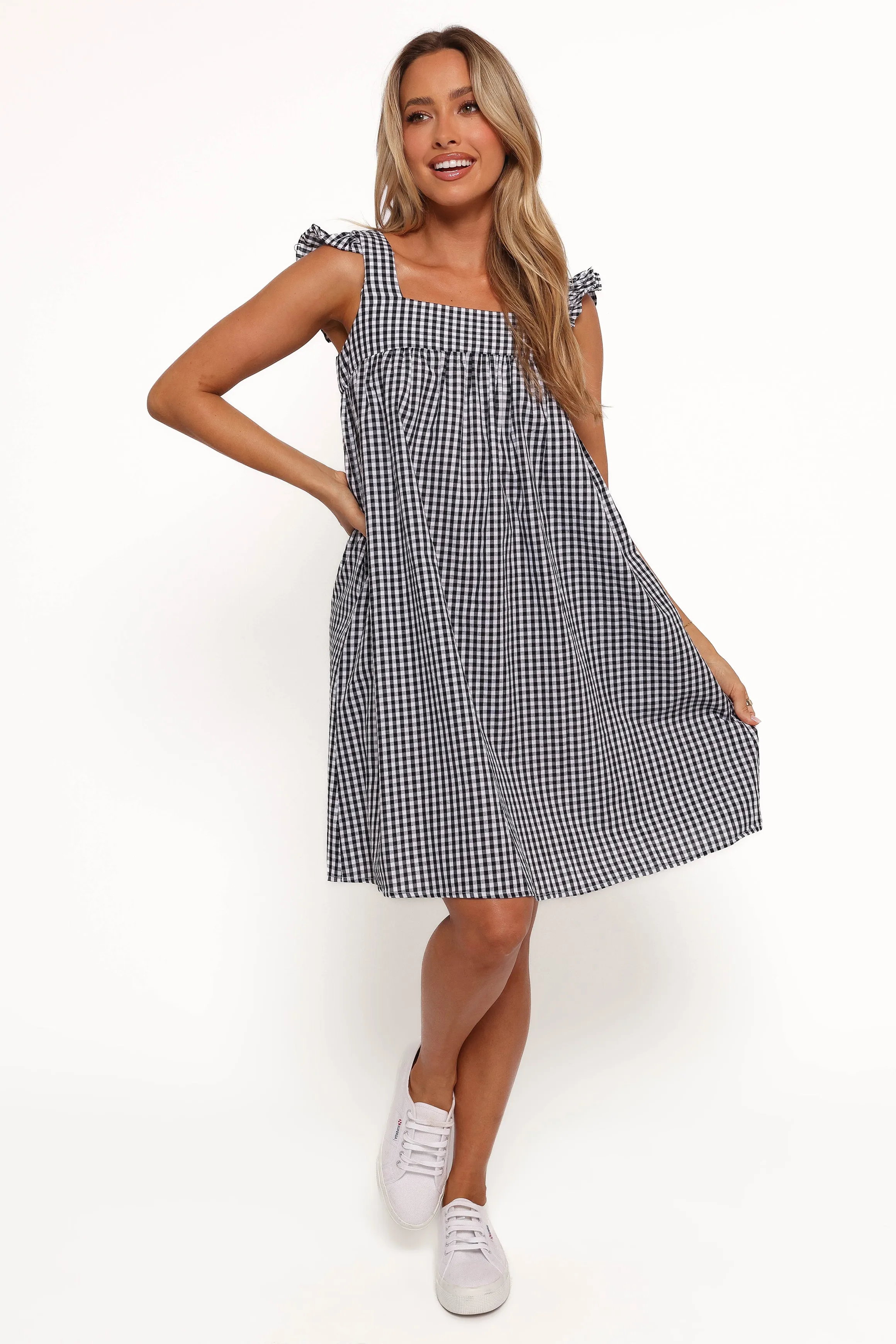 Nola Mini Dress - Black Gingham sold by Petal & Pup product image thumbnail 2