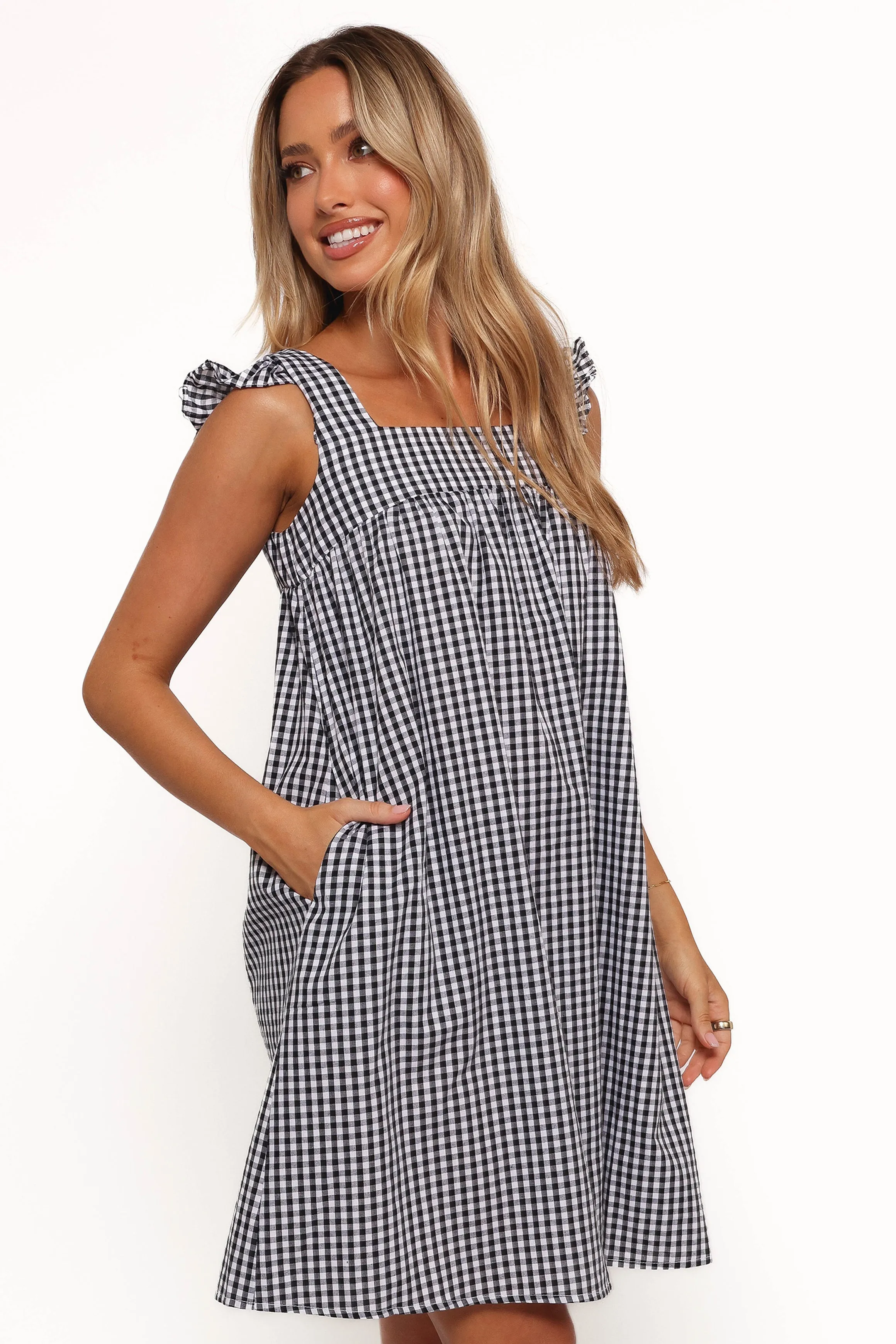 Nola Mini Dress - Black Gingham sold by Petal & Pup product image thumbnail 5