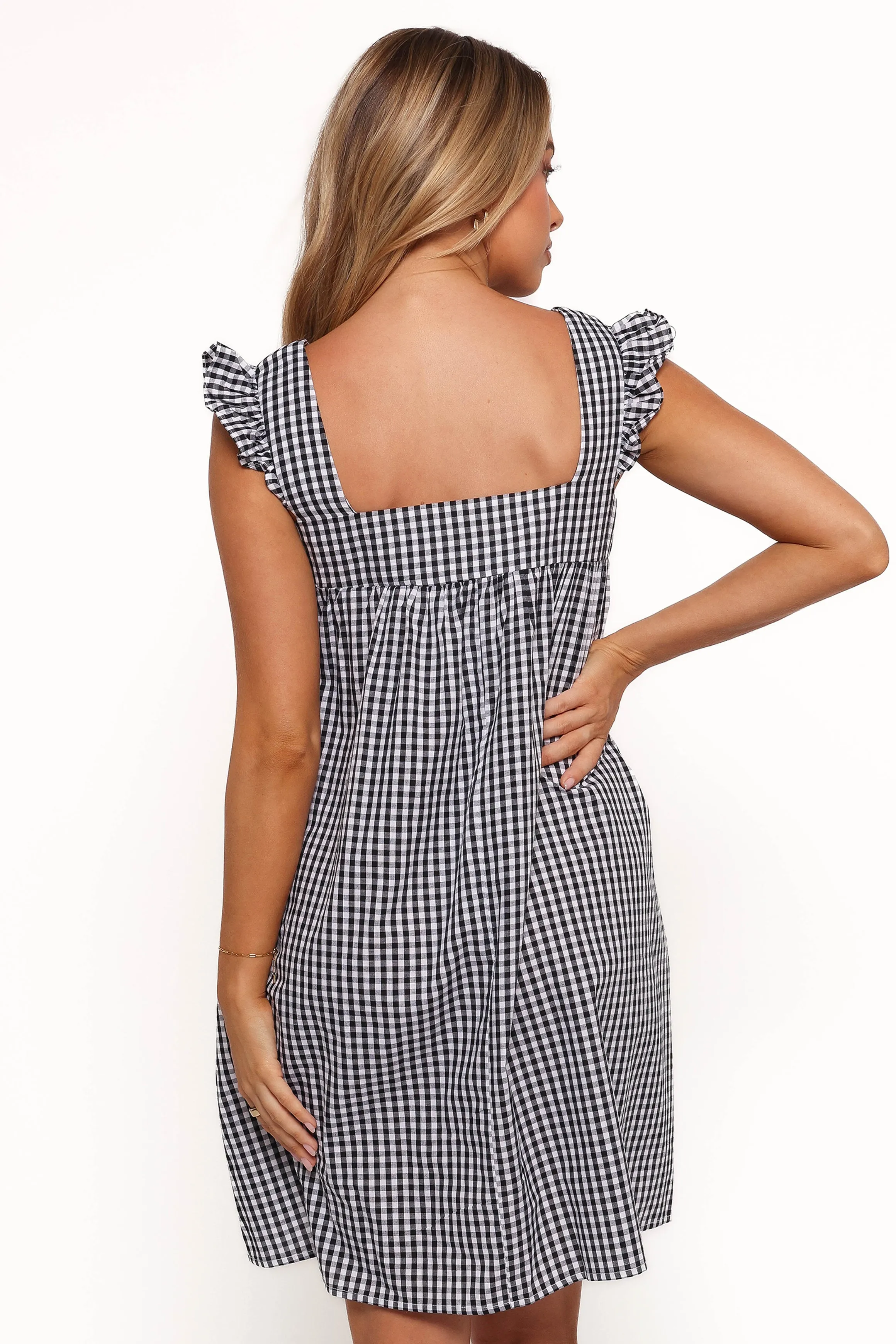 Nola Mini Dress - Black Gingham sold by Petal & Pup product image thumbnail 4