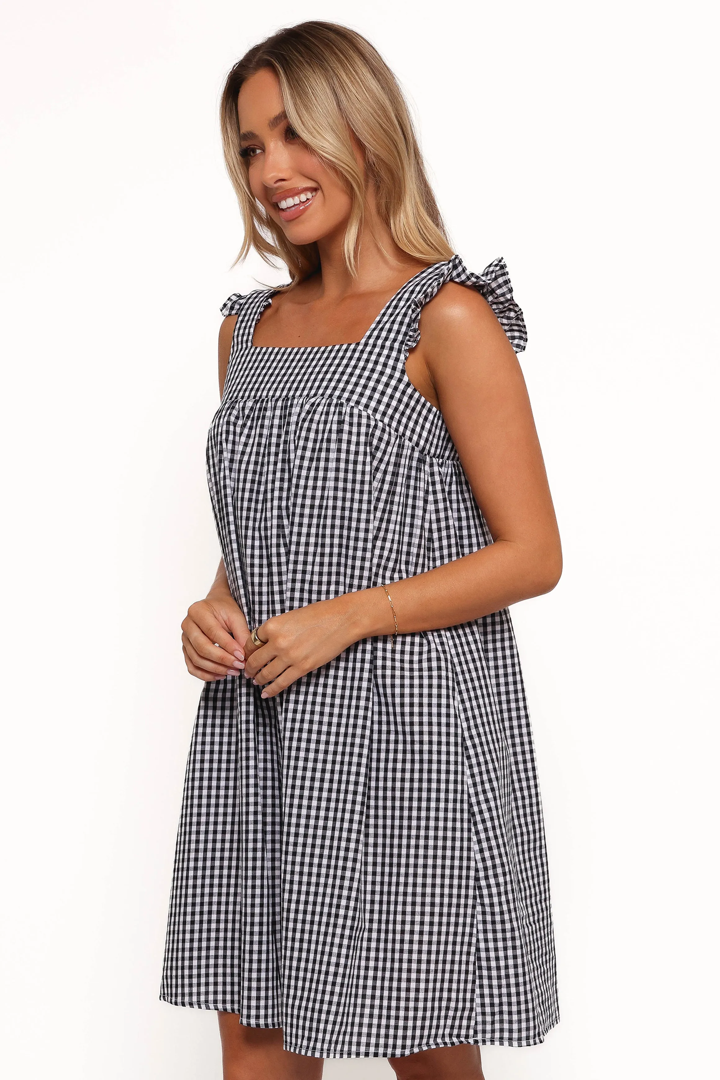 Nola Mini Dress - Black Gingham sold by Petal & Pup product image thumbnail 3