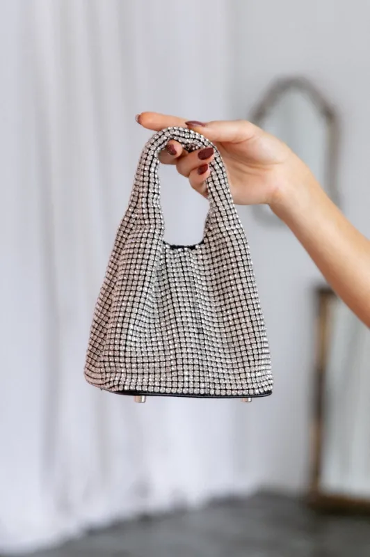 Demie Rhinestone Bag - Silver sold by Petal & Pup