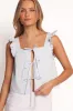 Fresca Tie Front Top - Light Blue sold by Petal & Pup