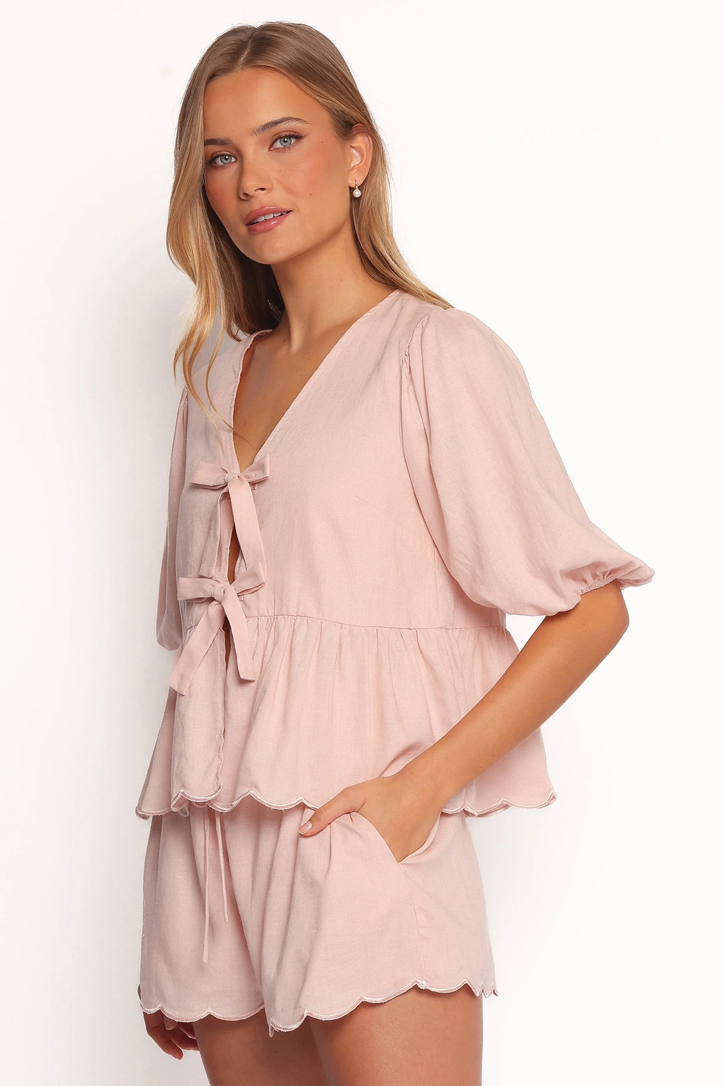 Zarie Scalloped Short Set - Light Pink sold by Petal & Pup product image thumbnail 4