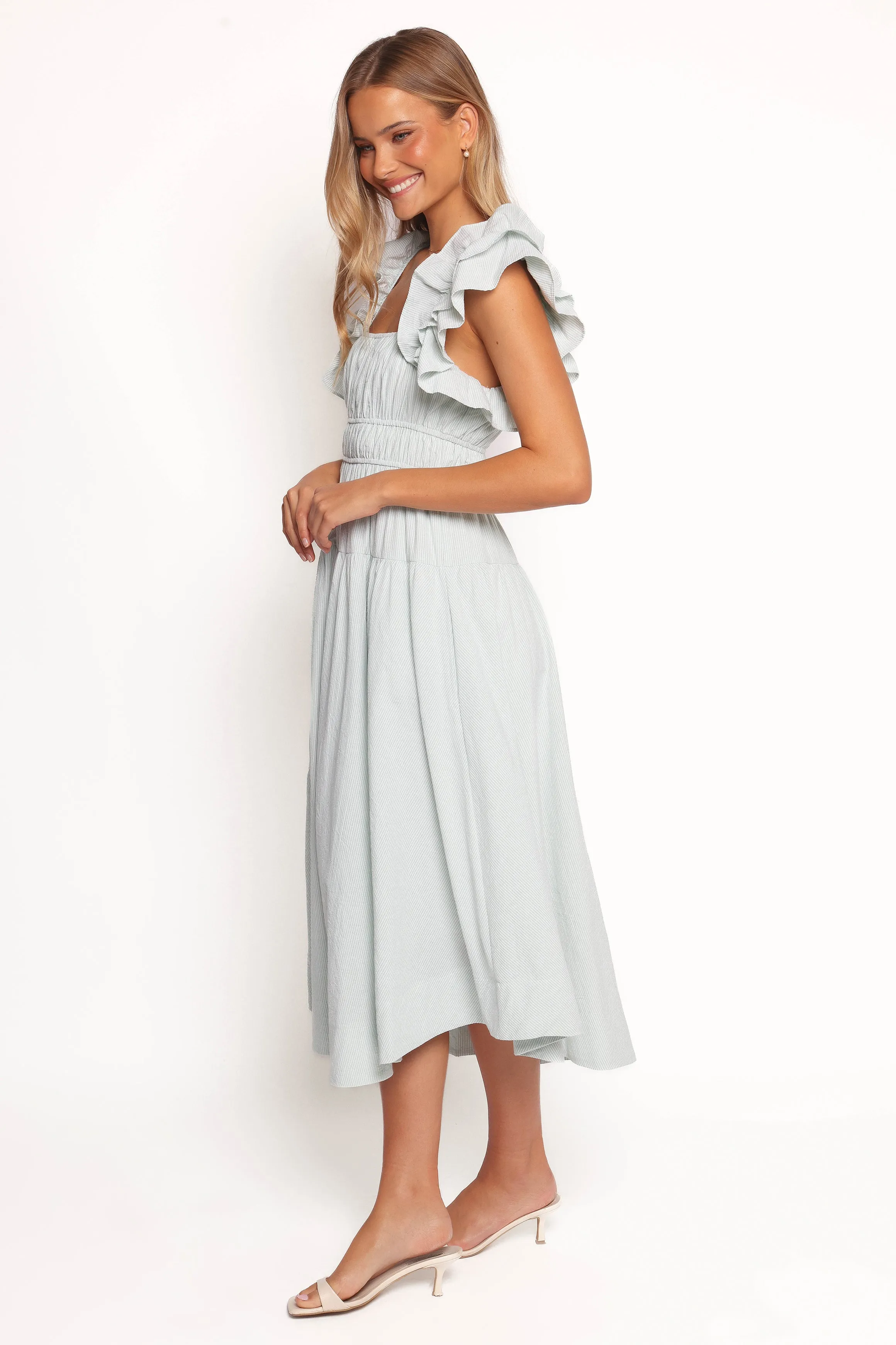 Linda Midi Dress - Green Stripe sold by Petal & Pup product image thumbnail 5