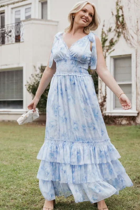 Fionna Maxi Dress - Blue Floral sold by Petal & Pup