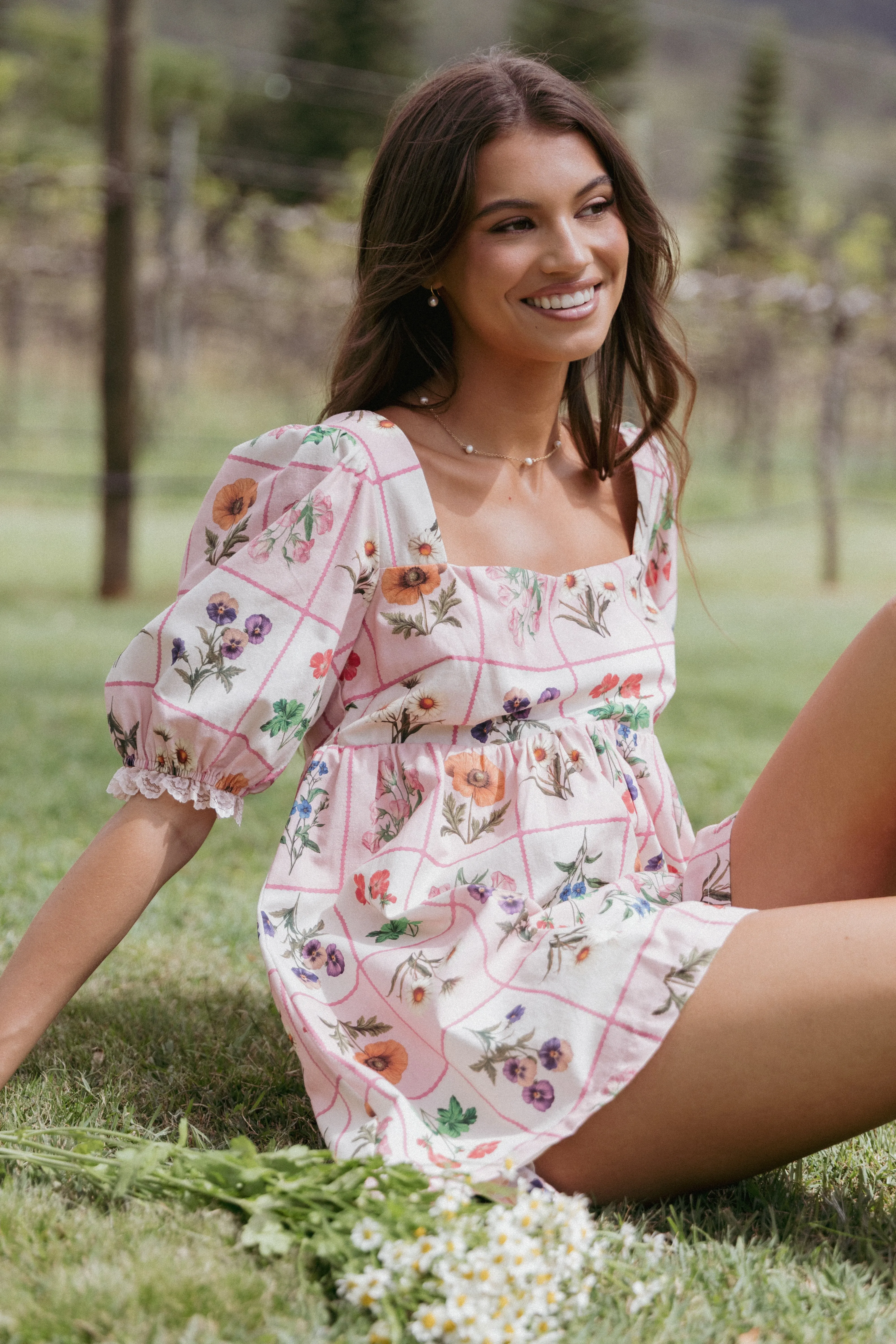 Floretta Puff Sleeve Romper - Flora Tile sold by Petal & Pup