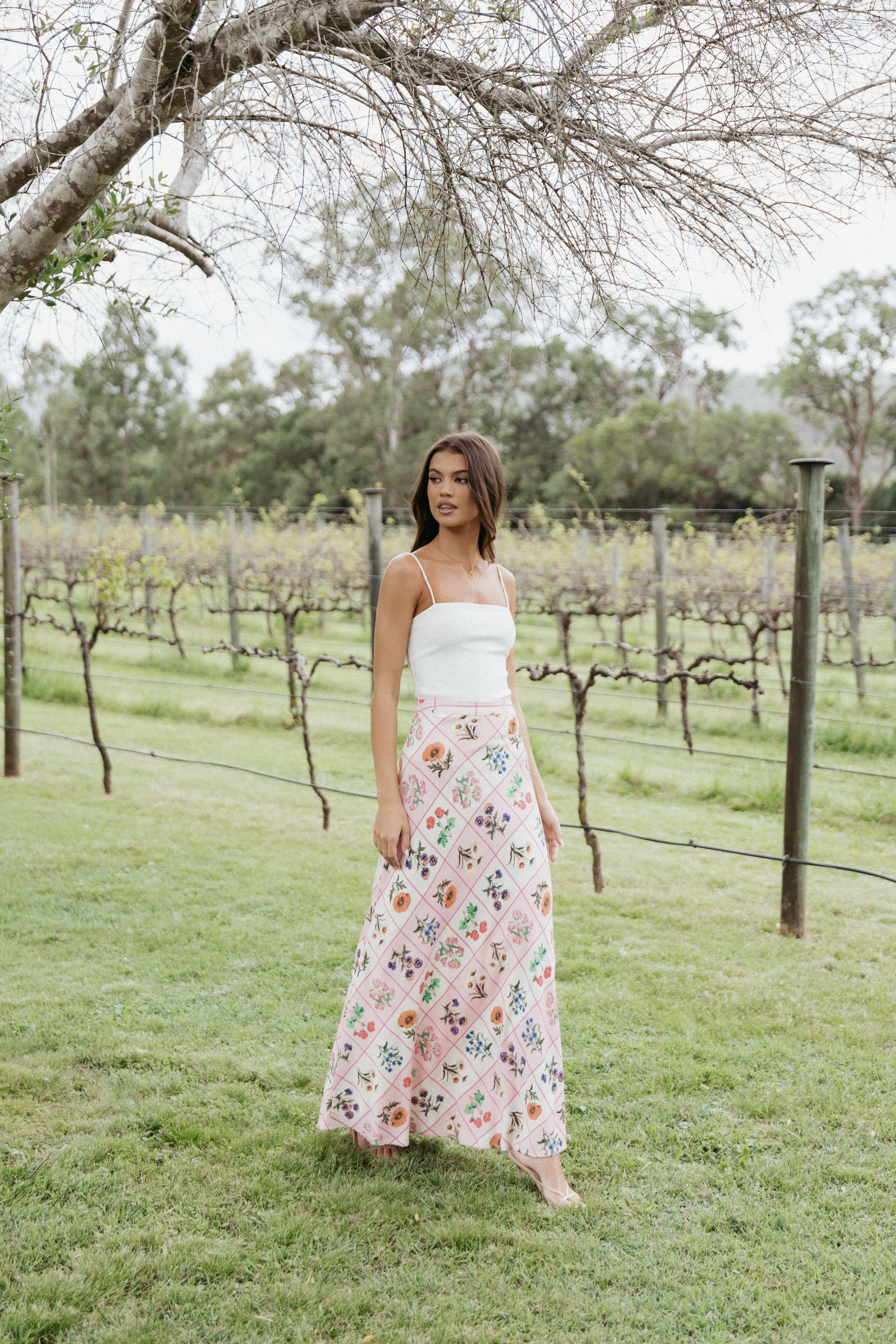 Brinley Maxi Skirt - Flora Tile sold by Petal & Pup