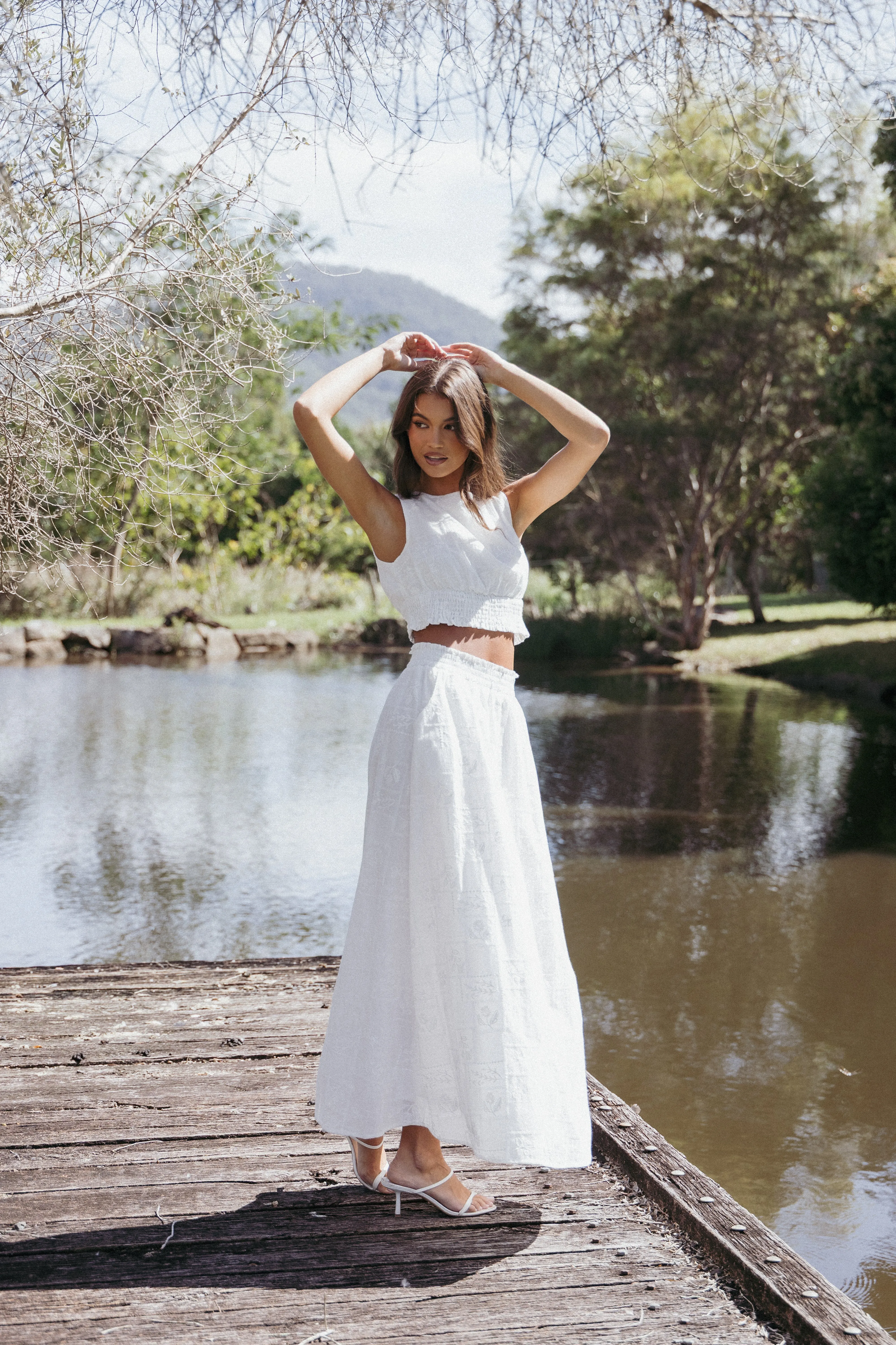Kimora Maxi Skirt - White sold by Petal & Pup