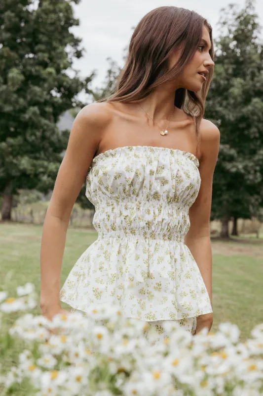 Ruthie Strapless Top - Ditsy Floral made by Petal & Pup