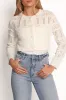 Aidy Crop Button Front Cardigan - White sold by Petal & Pup