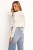 Aidy Crop Button Front Cardigan - White sold by Petal & Pup