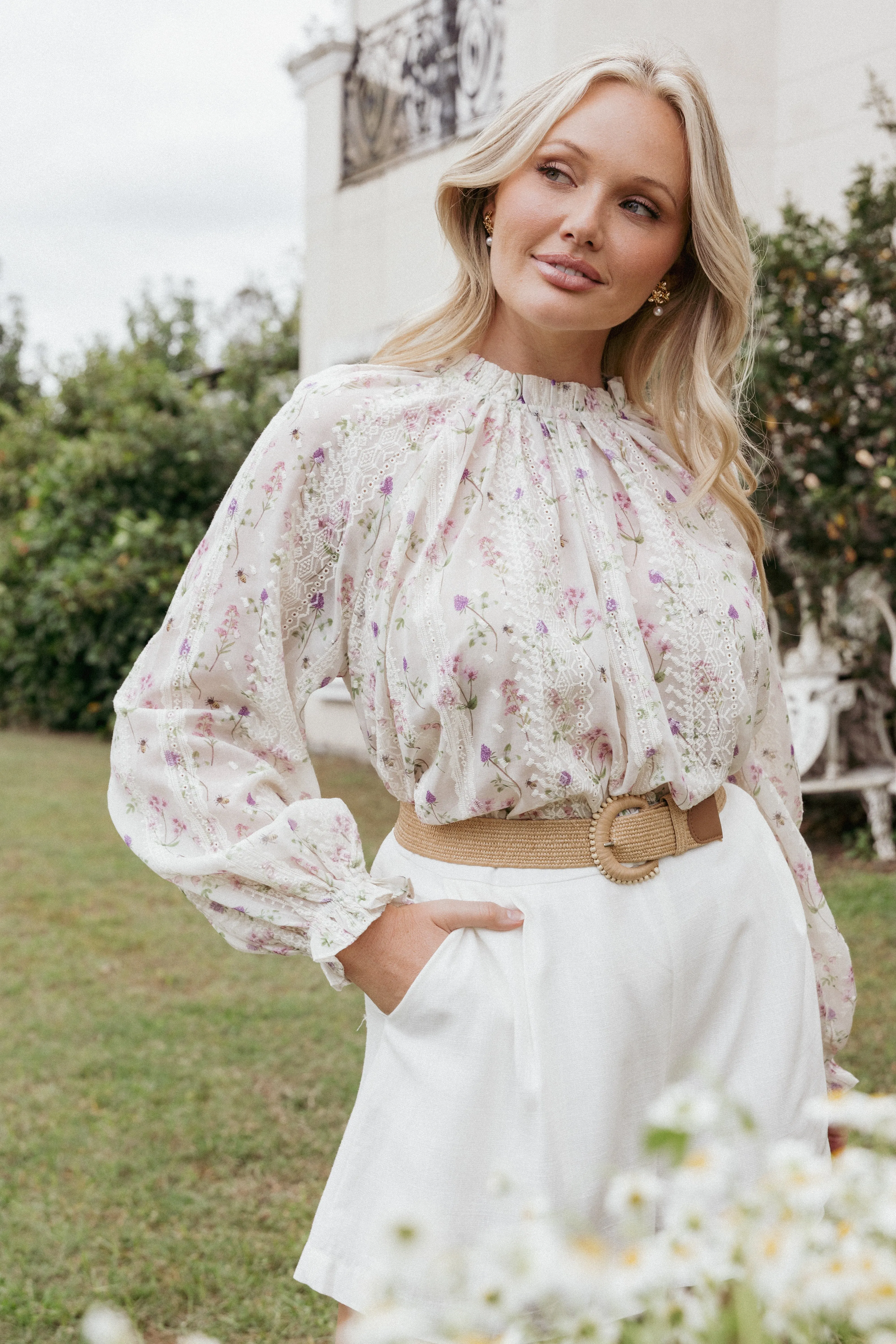 Annie Long Sleeve Top - Pink Floral sold by Petal & Pup