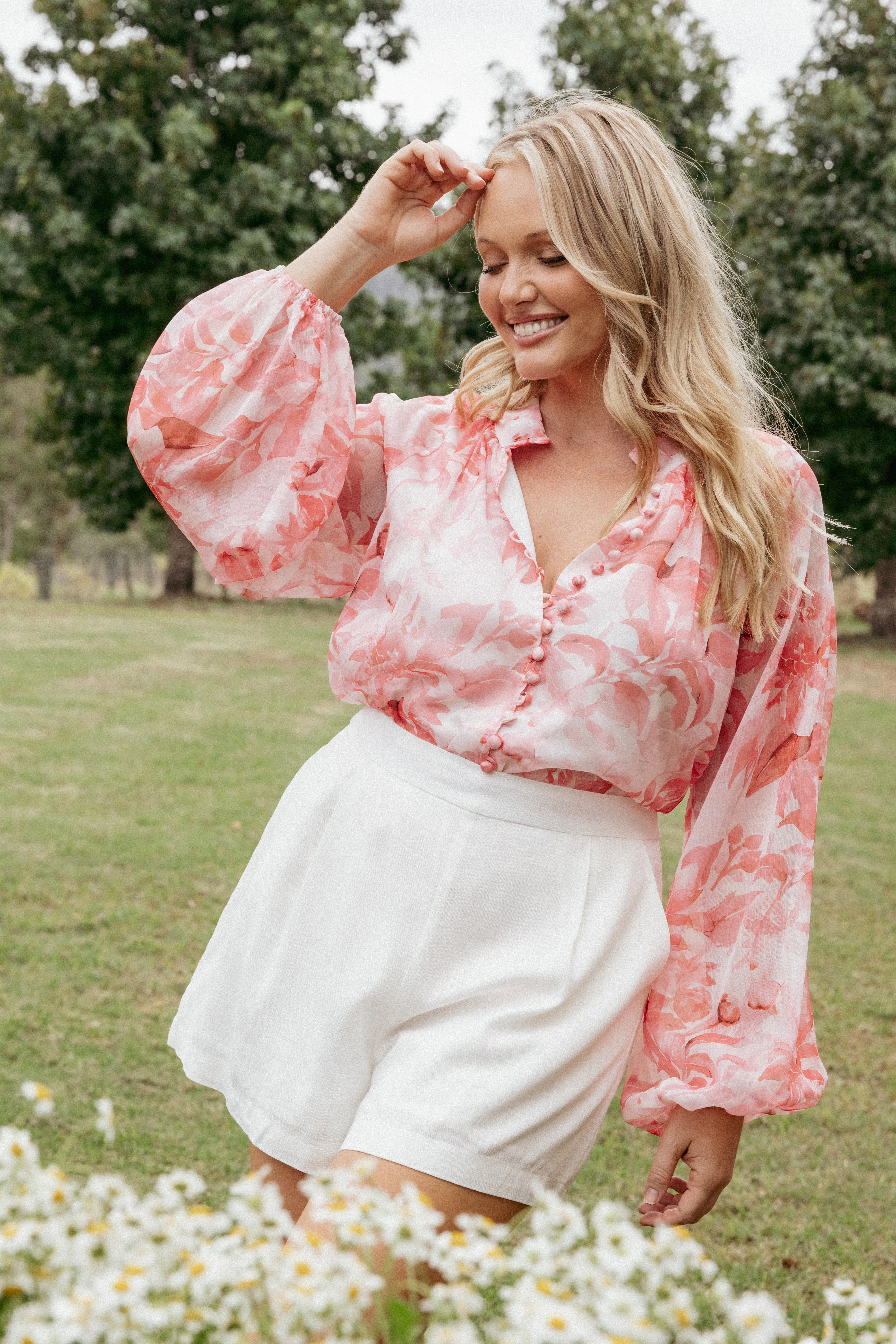 Marni Top - Pink Floral sold by Petal & Pup