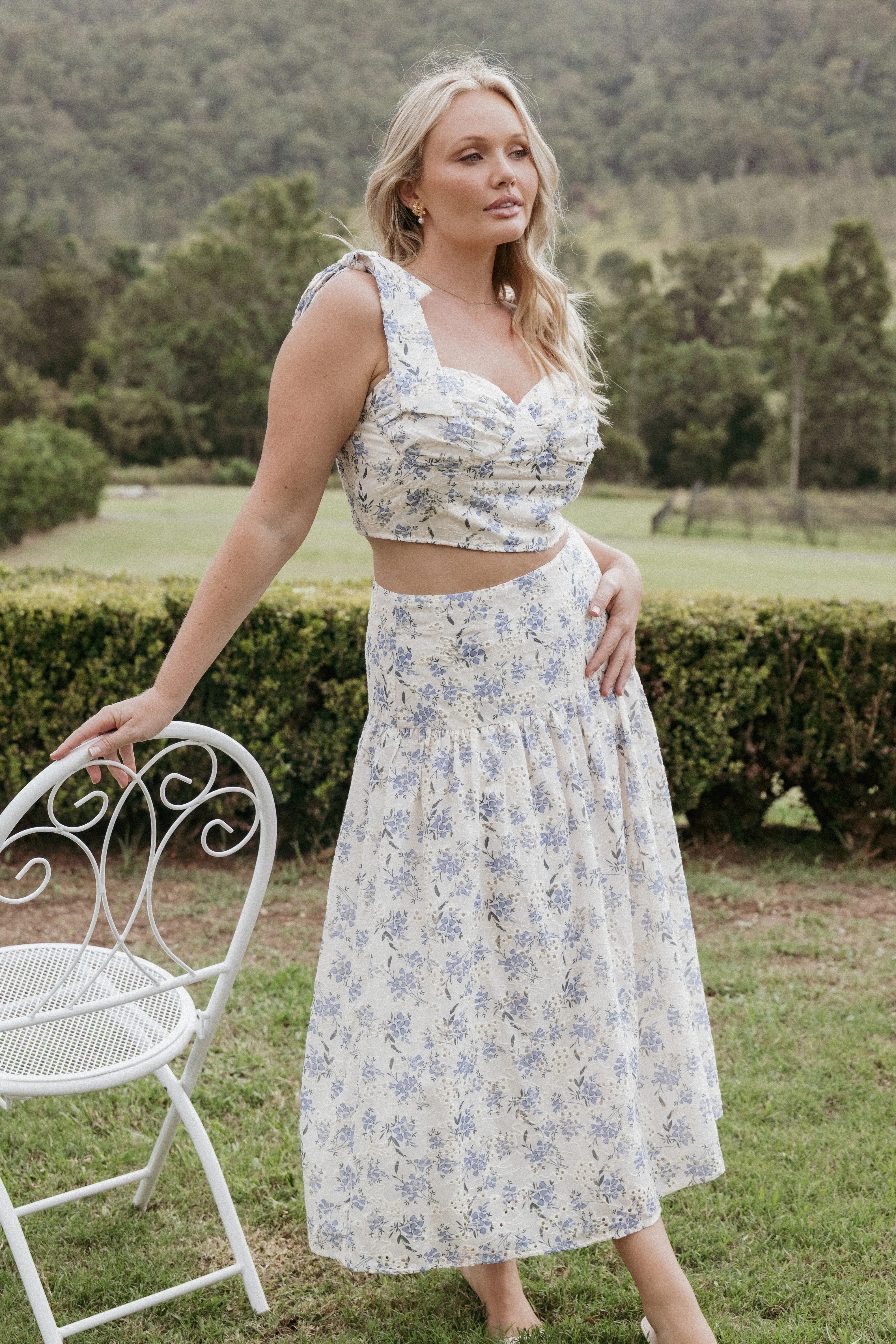 Kara Two Piece Set - Blue Floral sold by Petal & Pup