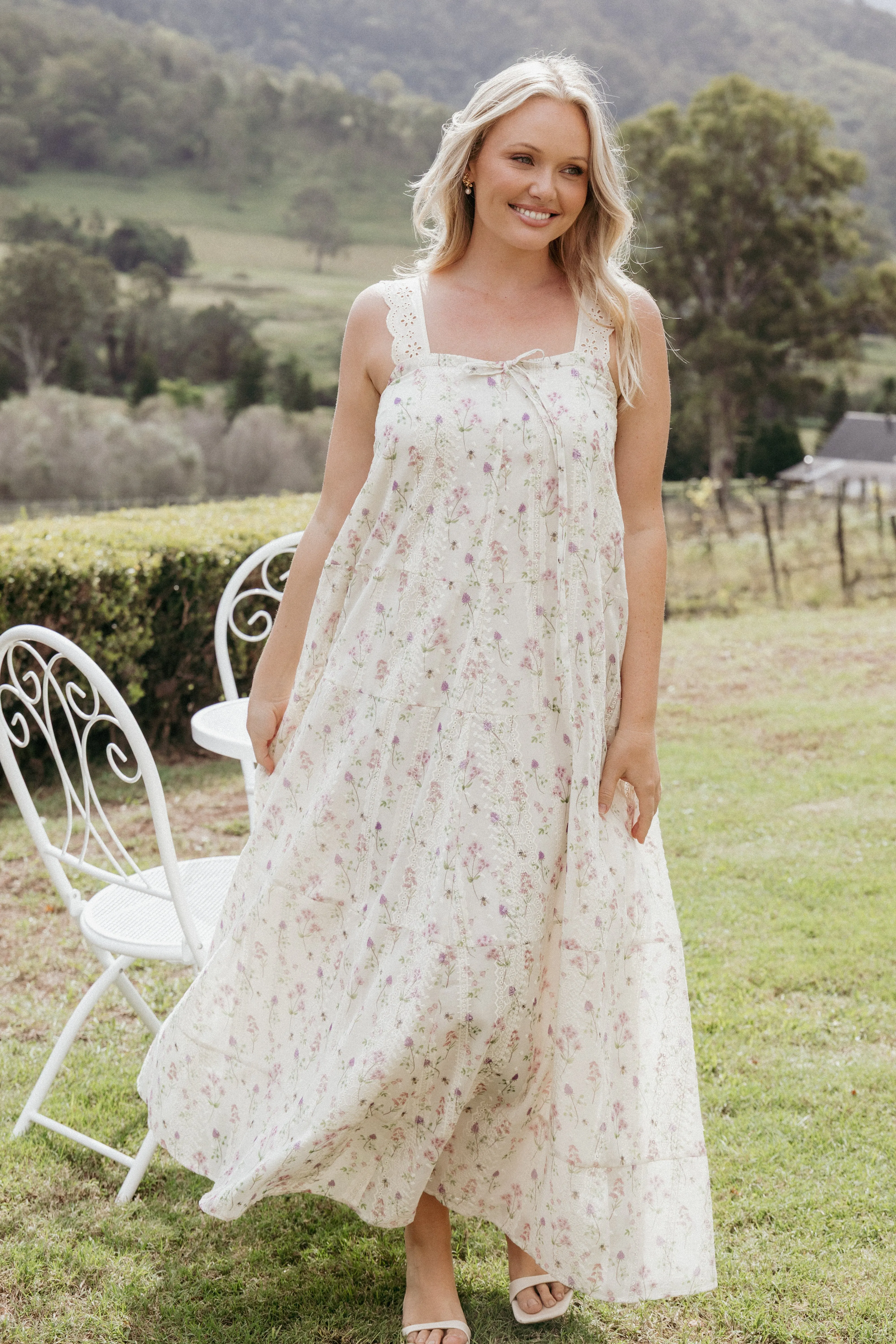 Caroline Maxi Dress - Pink Floral sold by Petal & Pup