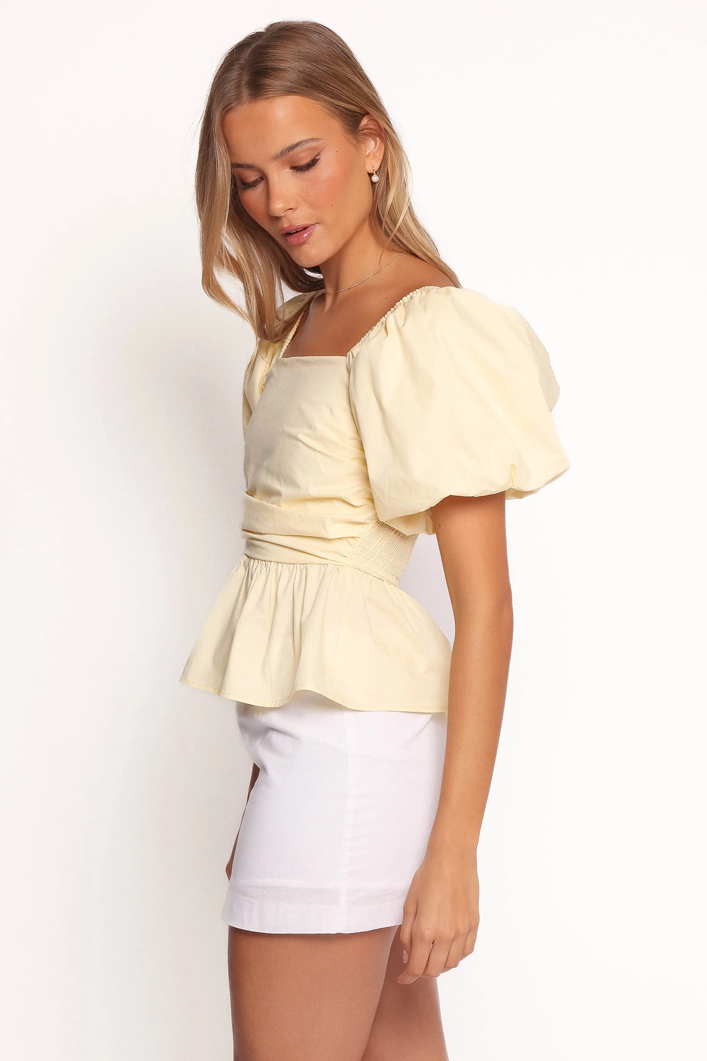 Clo Puff Sleeve Top - Butter Yellow sold by Petal & Pup product image thumbnail 4