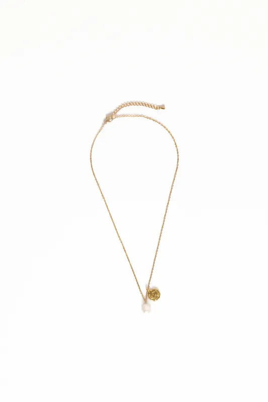 Lavinia Necklace - Gold/Pearl sold by Petal & Pup