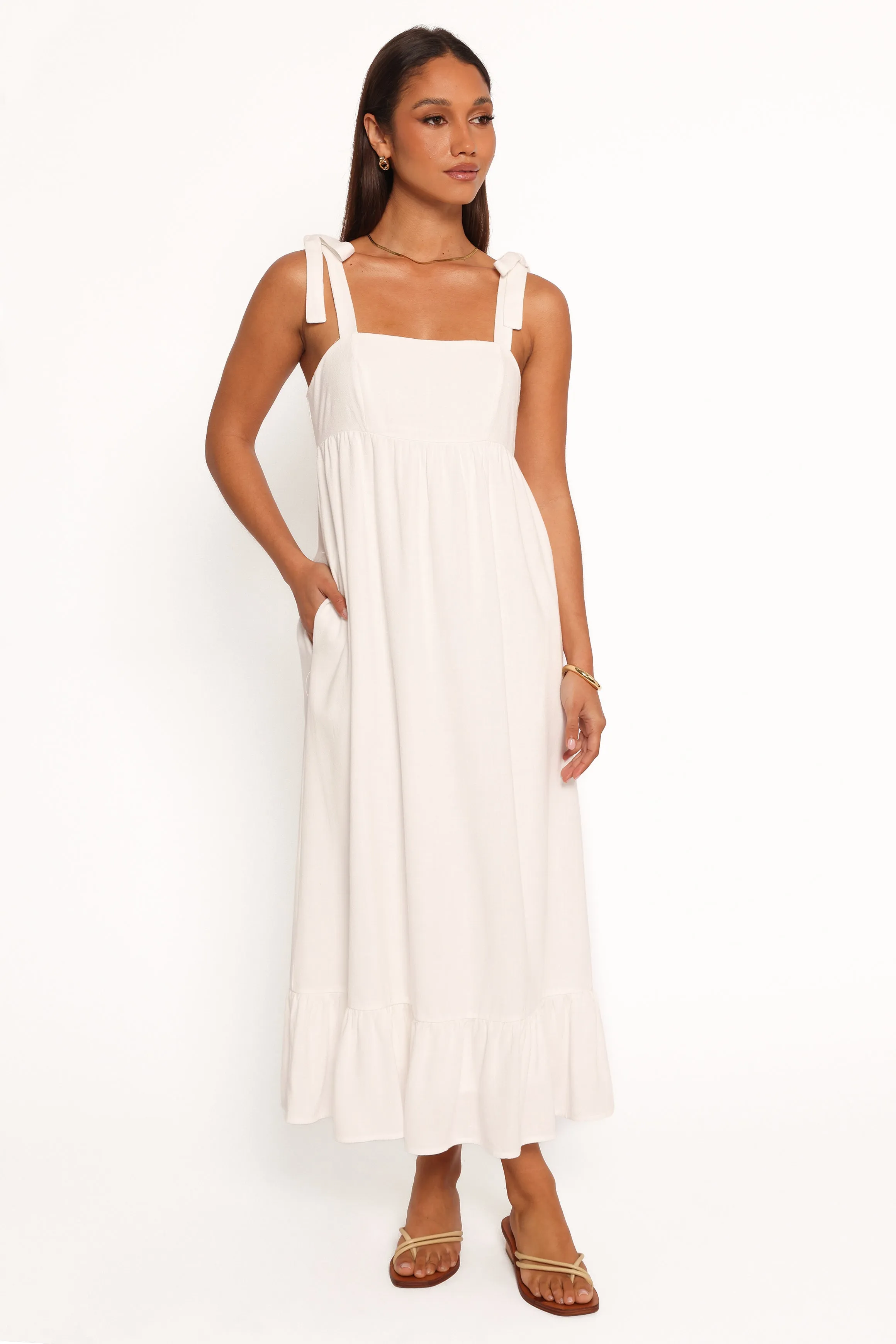 Edison Midi Dress - White sold by Petal & Pup