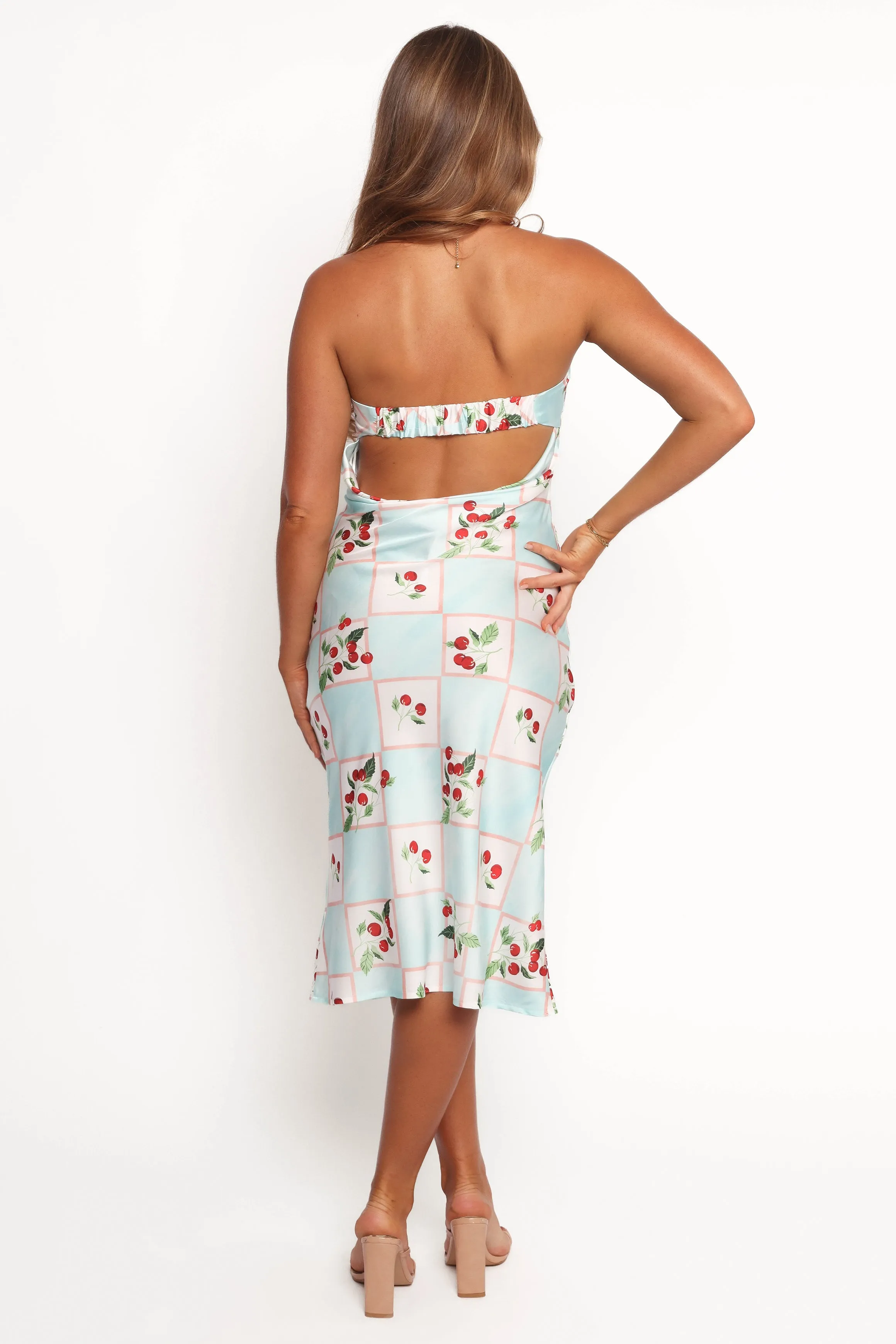 Benton Strapless Midi Dress - Cherry Print sold by Petal & Pup product image thumbnail 3