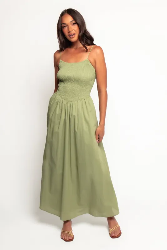 Cagnes Maxi Dress - Olive sold by Petal & Pup