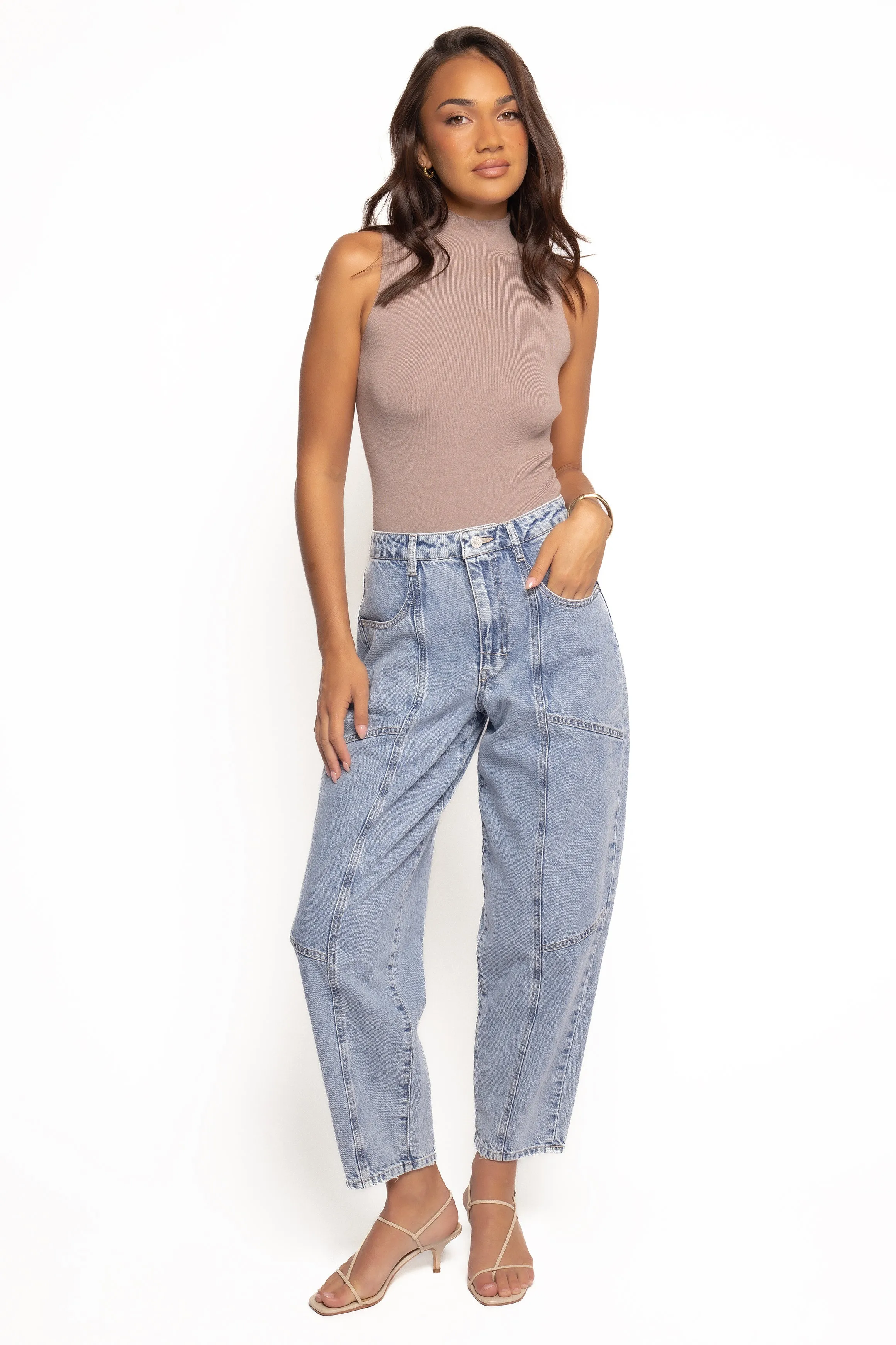 Ellis Barrel Leg Jeans - Roadtrip sold by Petal & Pup