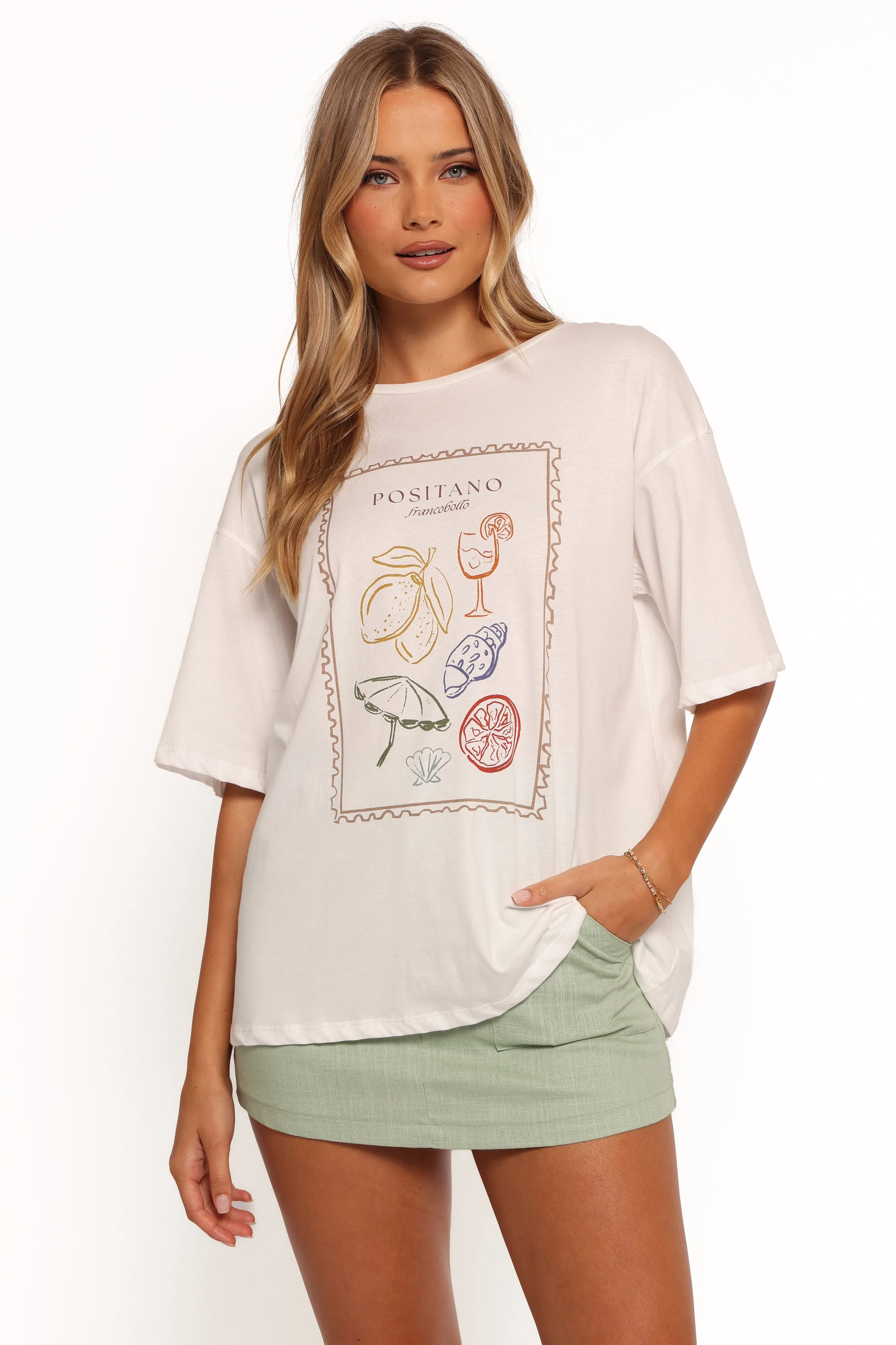 Positano Tee - White sold by Petal & Pup
