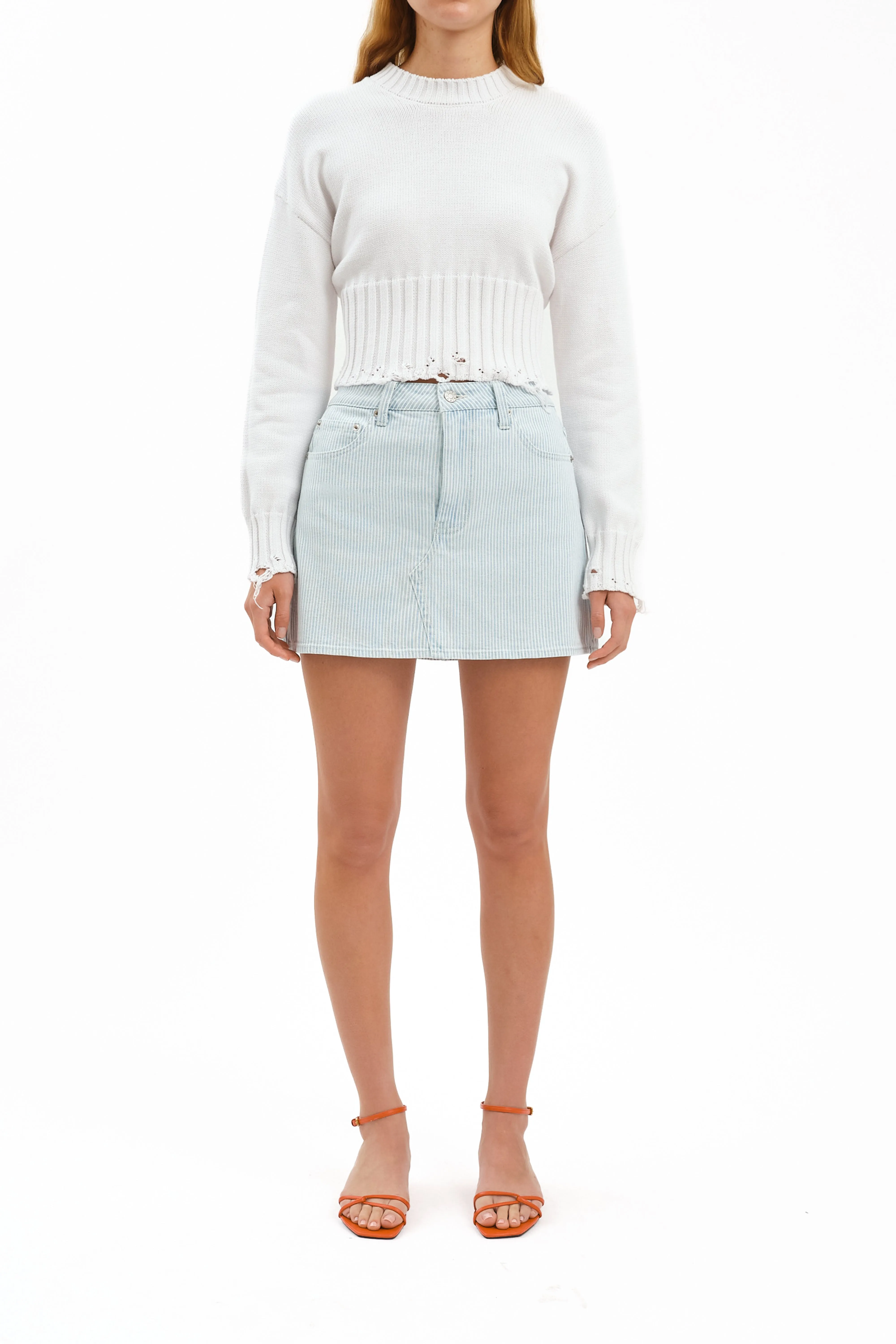 Malibu Mini Skirt - Blue Bell Stripe sold by Petal & Pup product image thumbnail 3