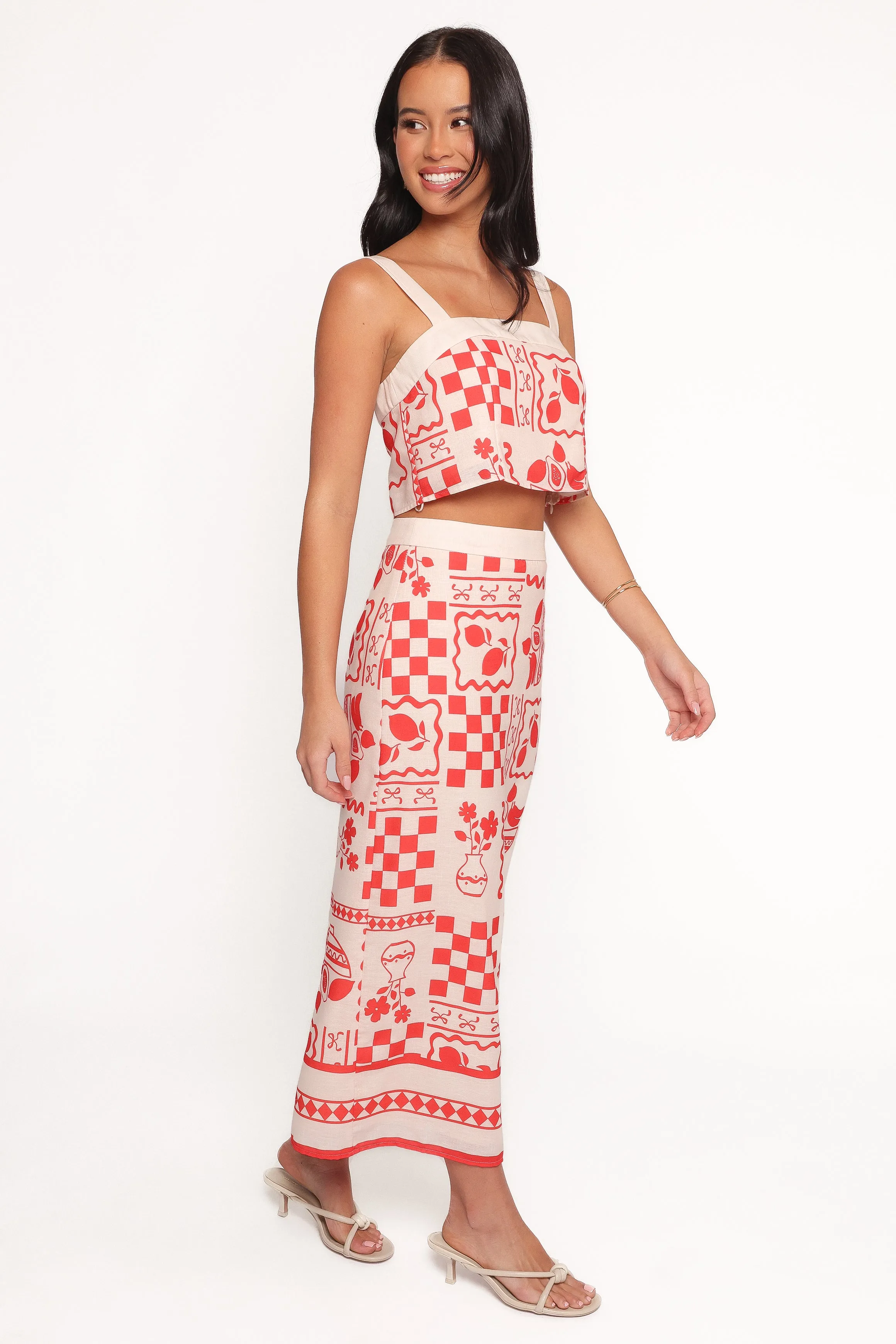Albanie Skirt Set - Red Print sold by Petal & Pup product image thumbnail 4