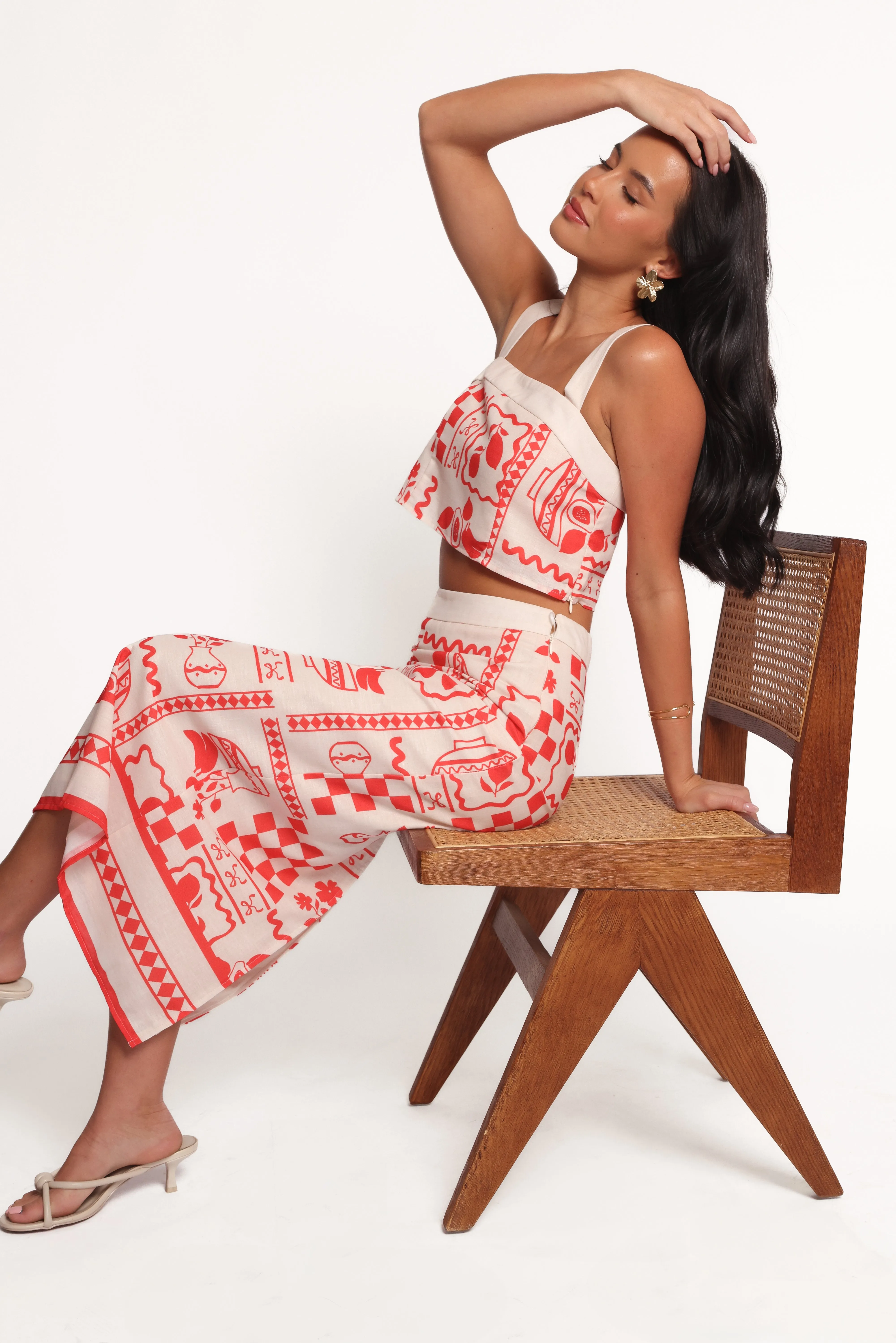 Albanie Skirt Set - Red Print sold by Petal & Pup