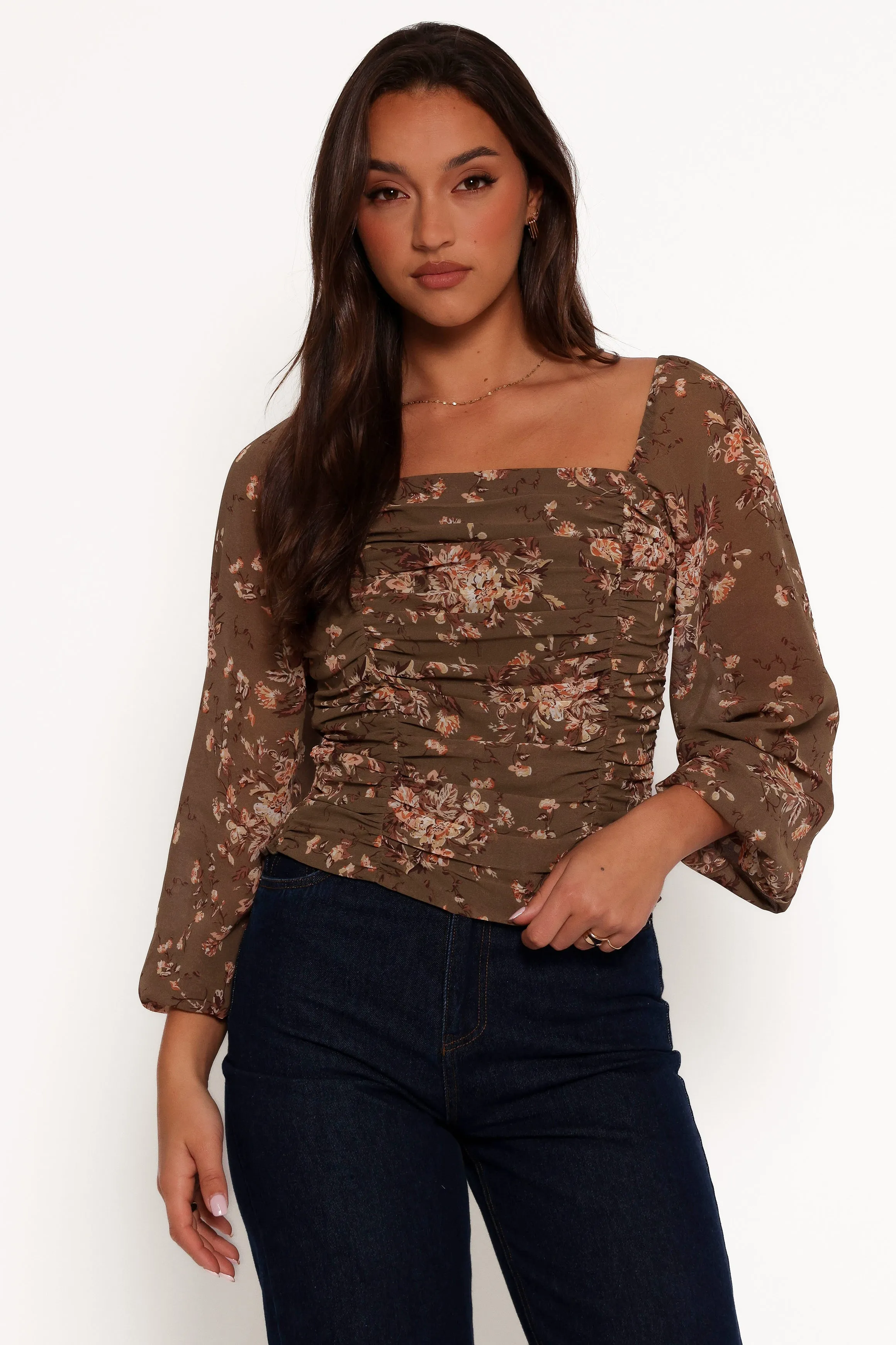 Maia Long Sleeve Top - Olive Floral sold by Petal & Pup product image thumbnail 3