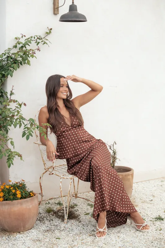 Velman Skirt - Brown Polka Dot sold by Petal & Pup