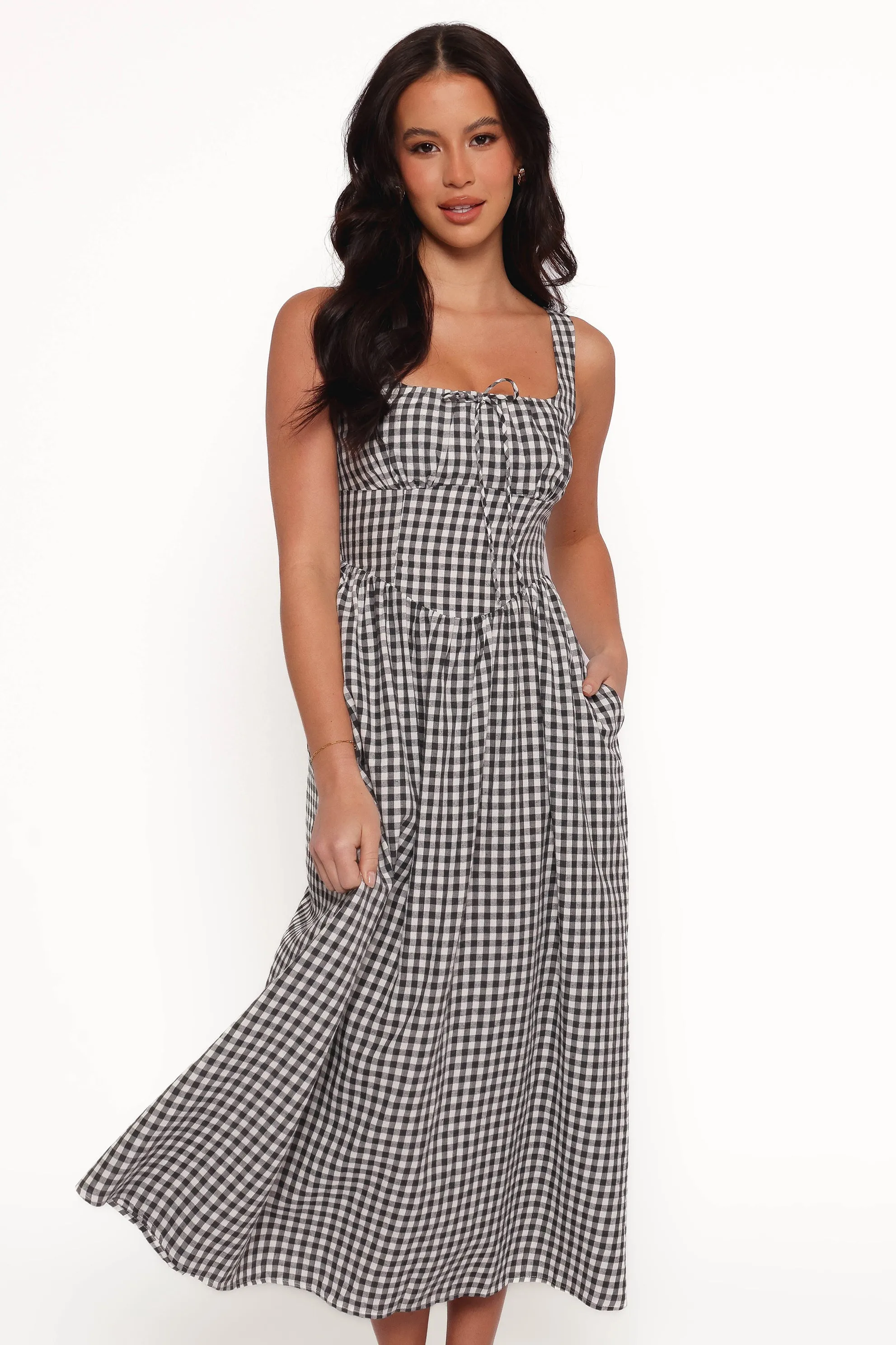 Kinslee Midi Dress - Black Gingham sold by Petal & Pup product image thumbnail 4