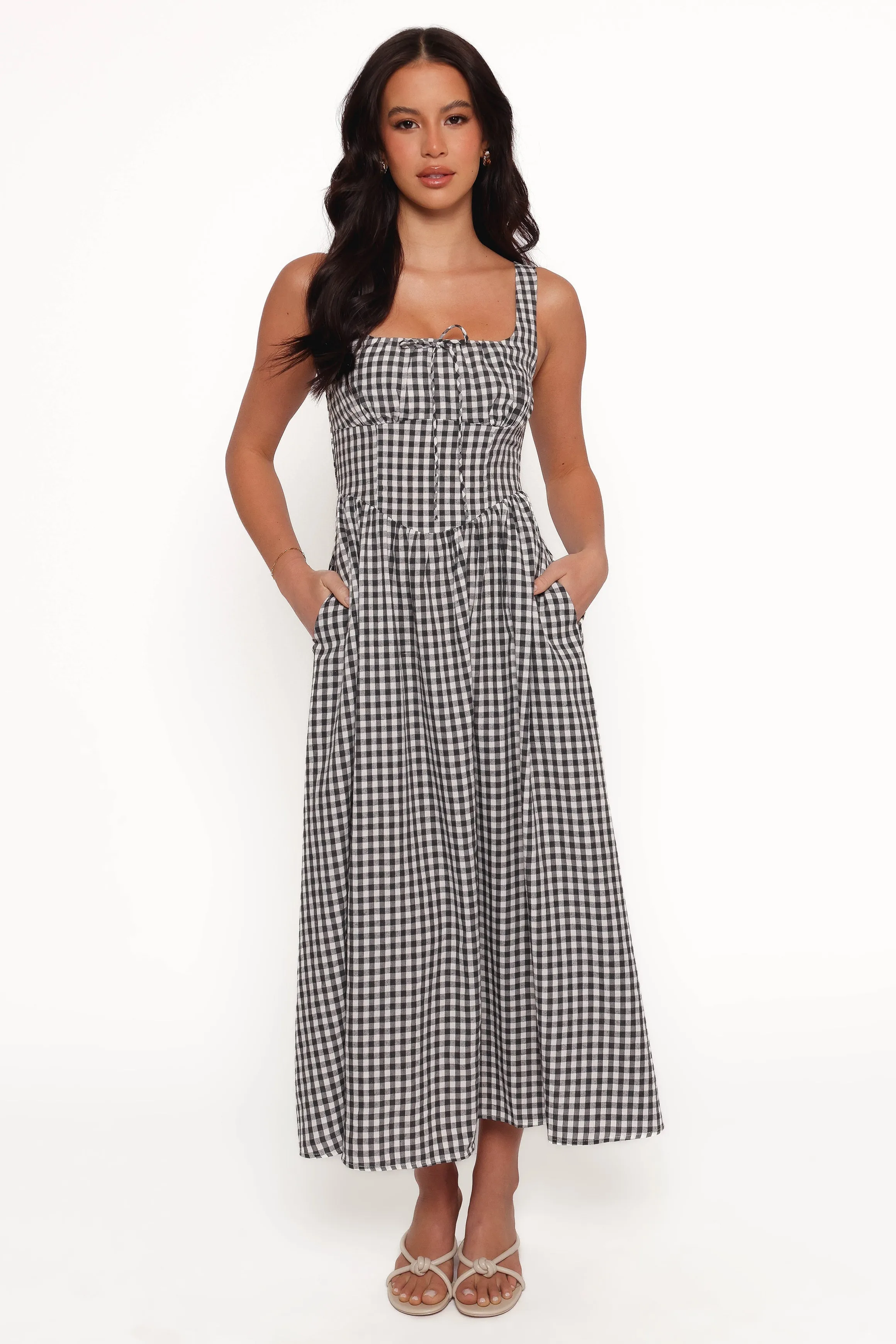 Kinslee Midi Dress - Black Gingham sold by Petal & Pup product image thumbnail 5
