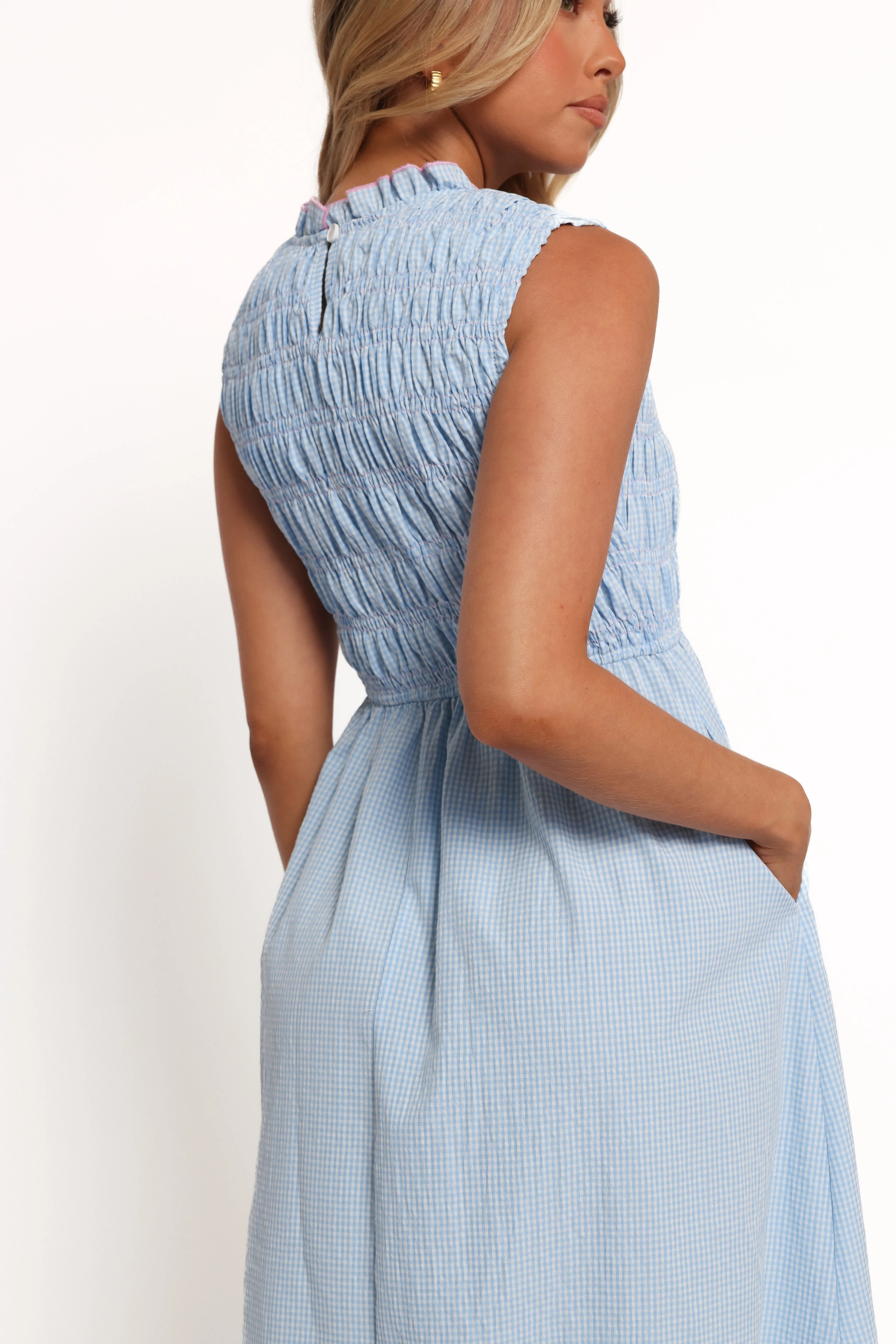 Lanna Maxi Dress - Blue Gingham sold by Petal & Pup product image thumbnail 5