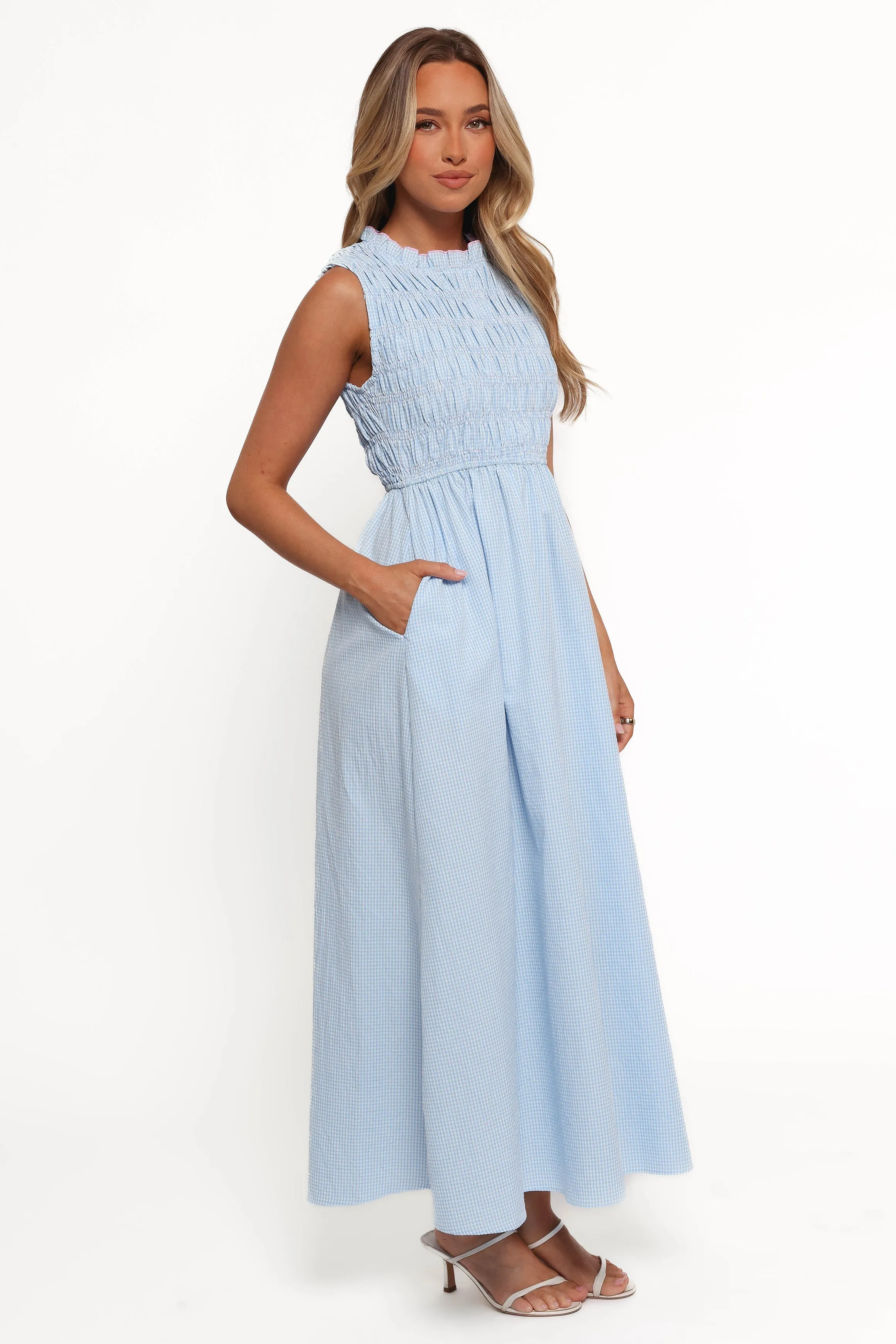 Lanna Maxi Dress - Blue Gingham sold by Petal & Pup product image thumbnail 4