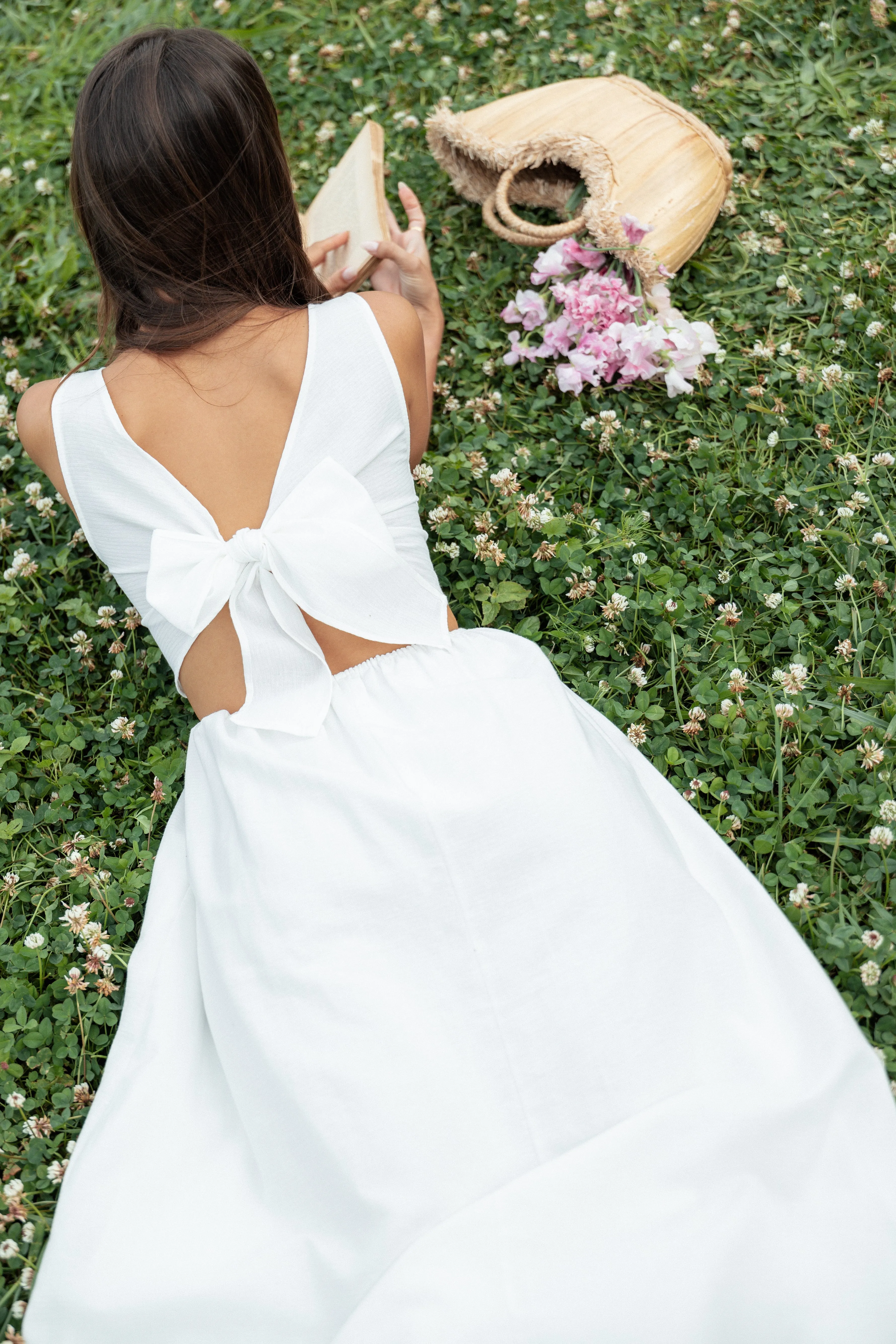 Lillie Maxi Dress - White sold by Petal & Pup