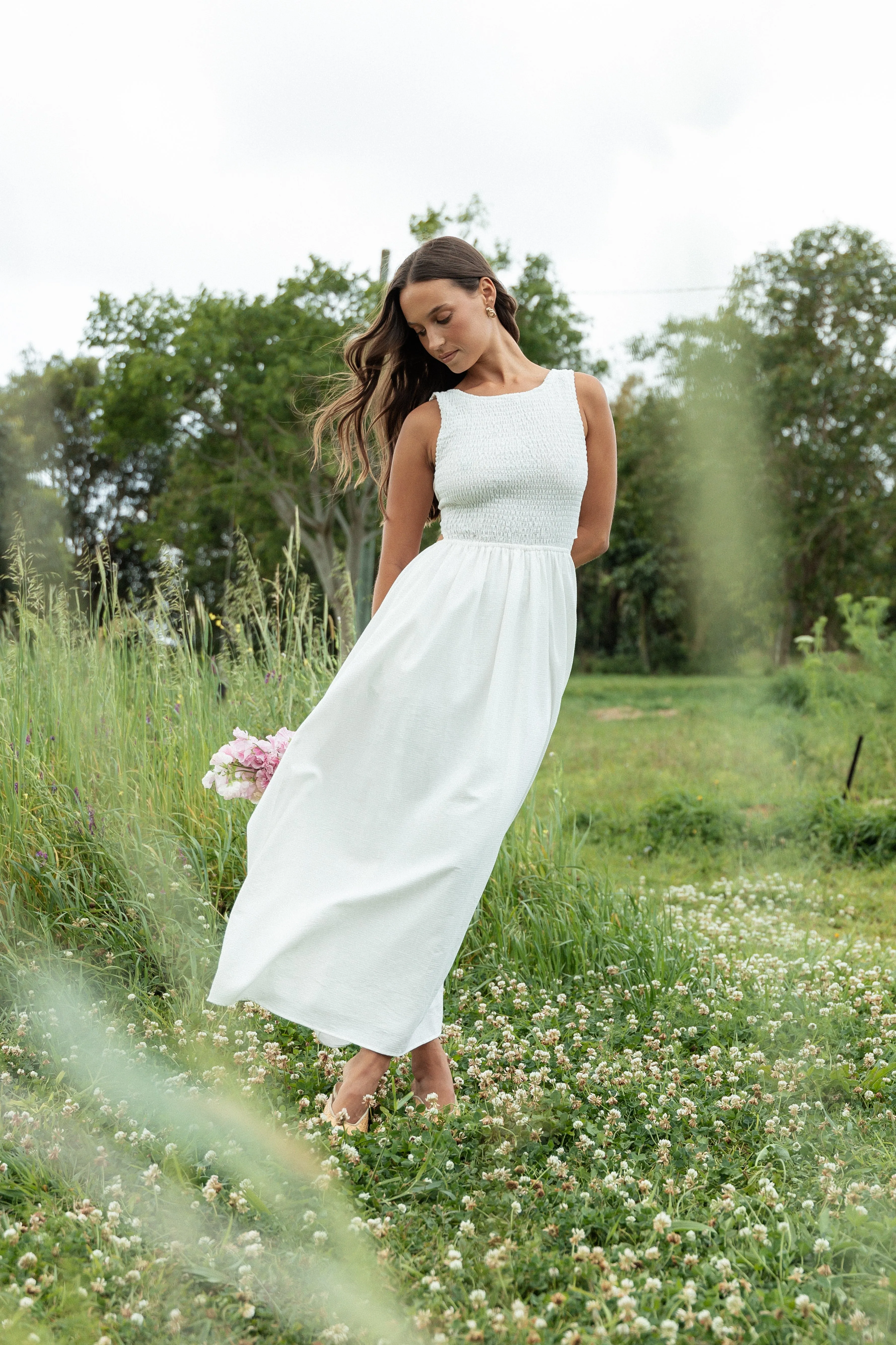 Lillie Maxi Dress - White sold by Petal & Pup product image thumbnail 3