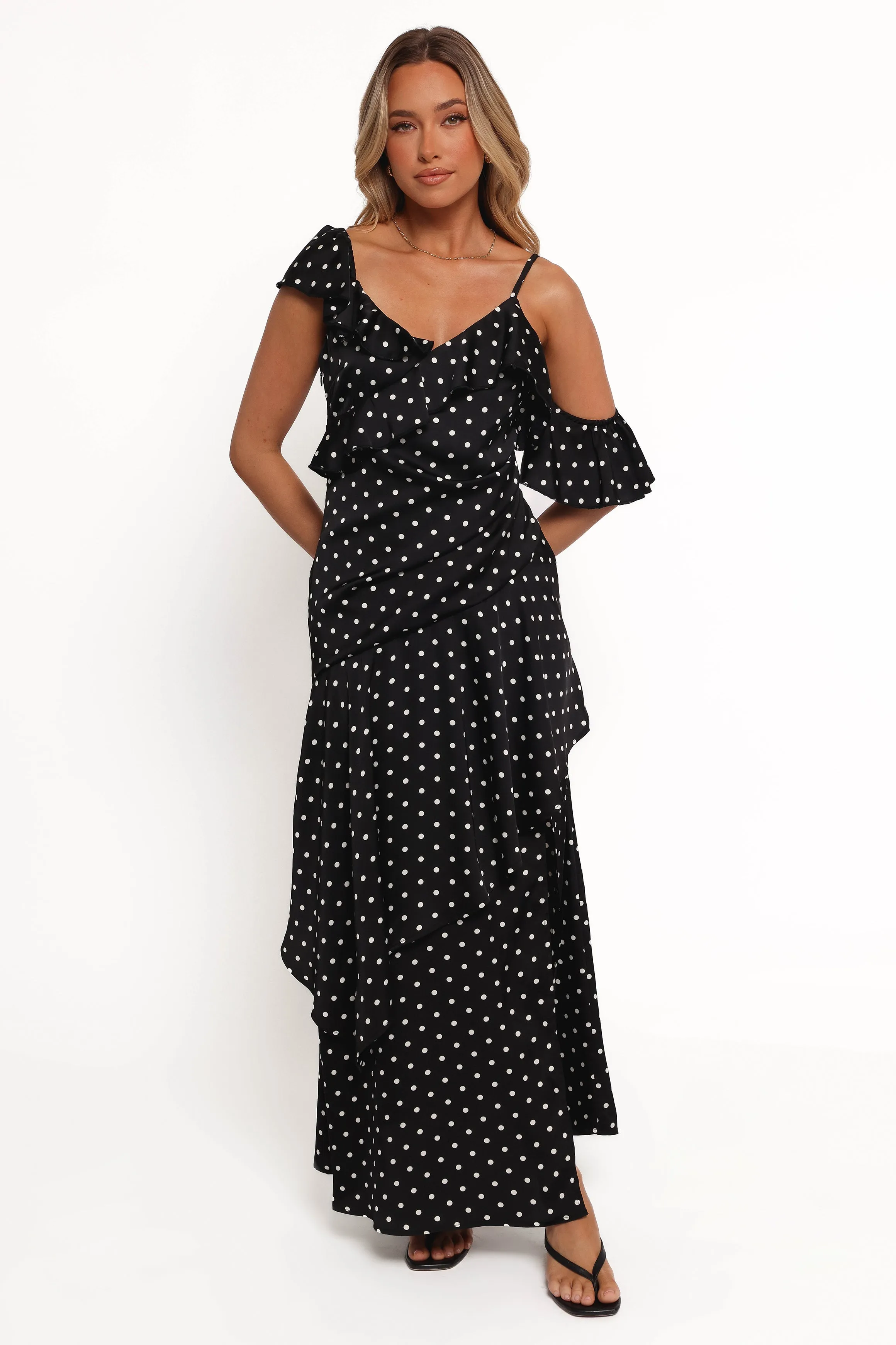 Adelina Maxi Dress - Black Polka Dot sold by Petal & Pup product image thumbnail 3