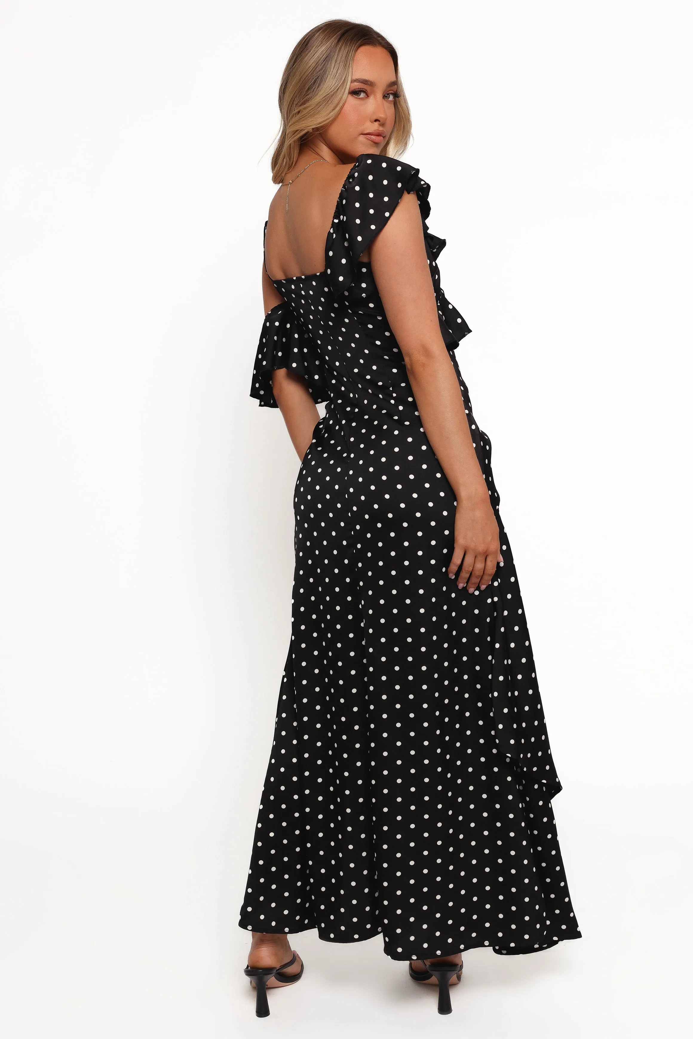 Adelina Maxi Dress - Black Polka Dot sold by Petal & Pup product image thumbnail 5