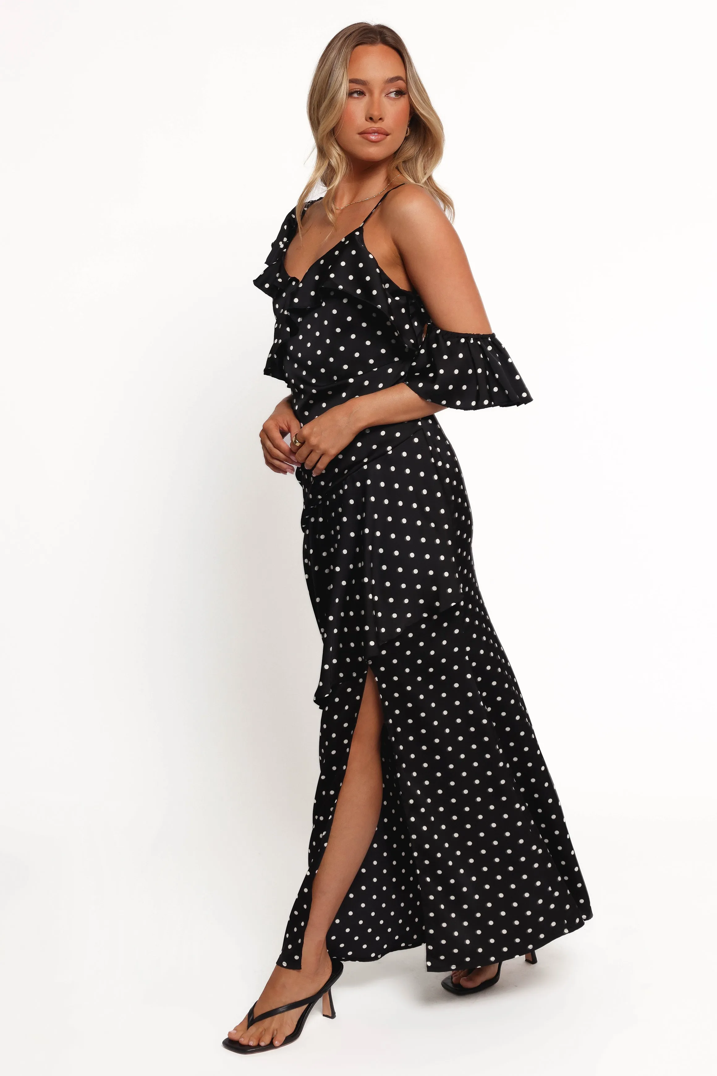 Adelina Maxi Dress - Black Polka Dot sold by Petal & Pup product image thumbnail 4