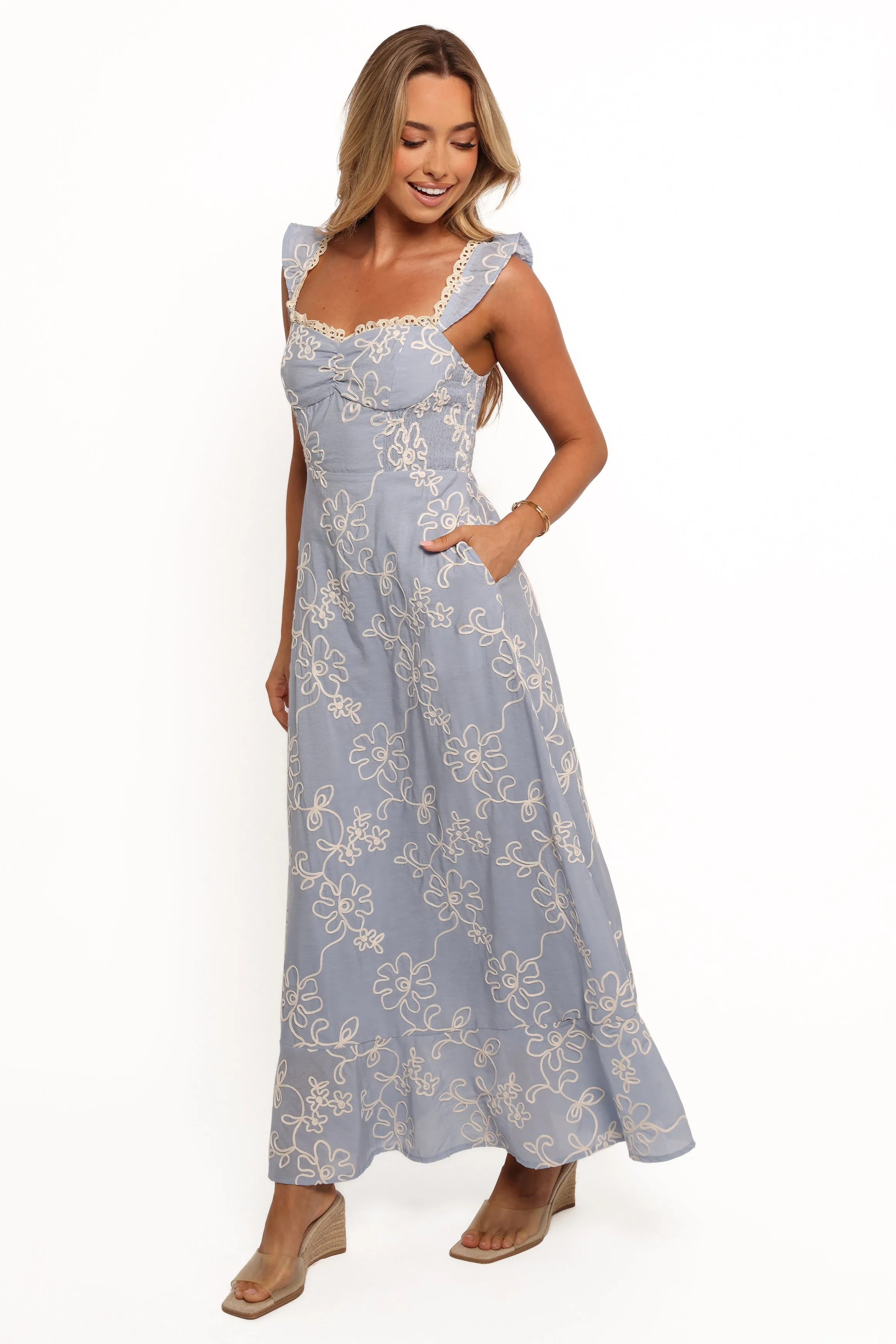 Ellise Midi Dress - Blue sold by Petal & Pup product image thumbnail 3