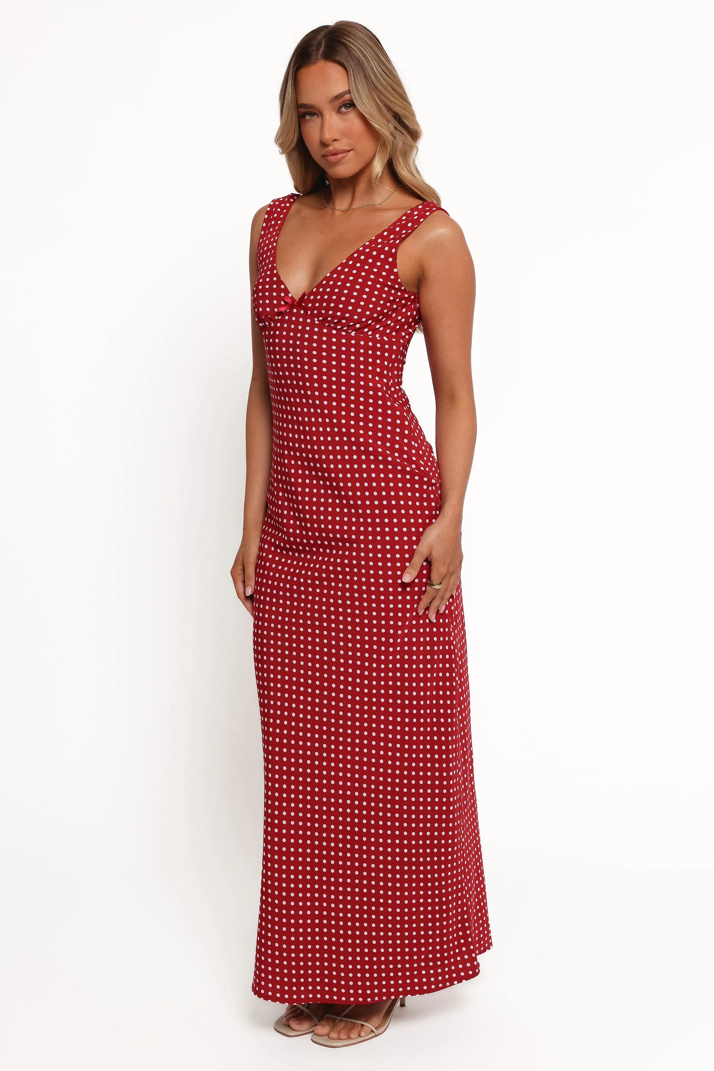 Leni Maxi Dress - Red Polka Dot sold by Petal & Pup product image thumbnail 4