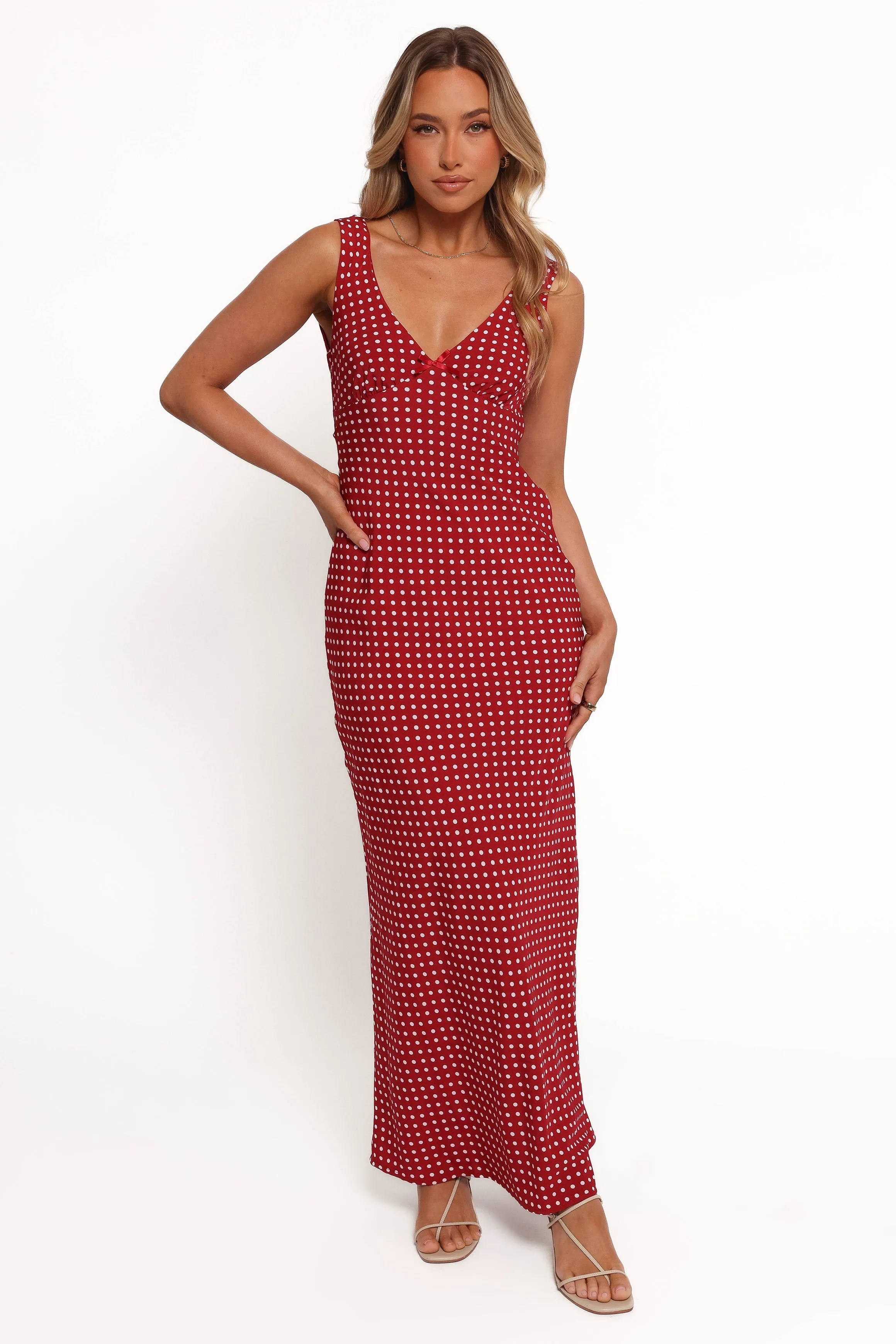Leni Maxi Dress - Red Polka Dot sold by Petal & Pup product image thumbnail 3