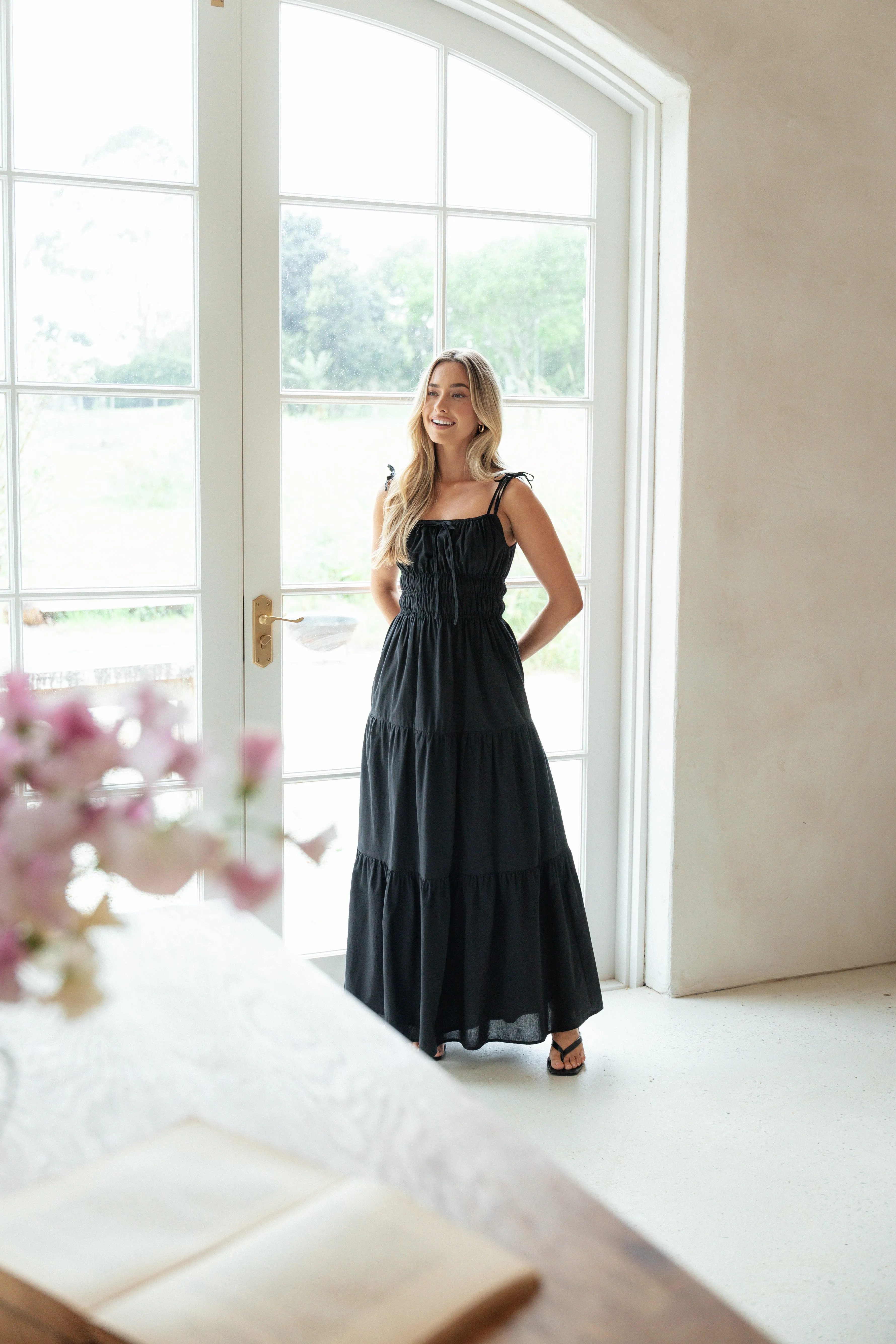 Ione Maxi Dress - Black sold by Petal & Pup