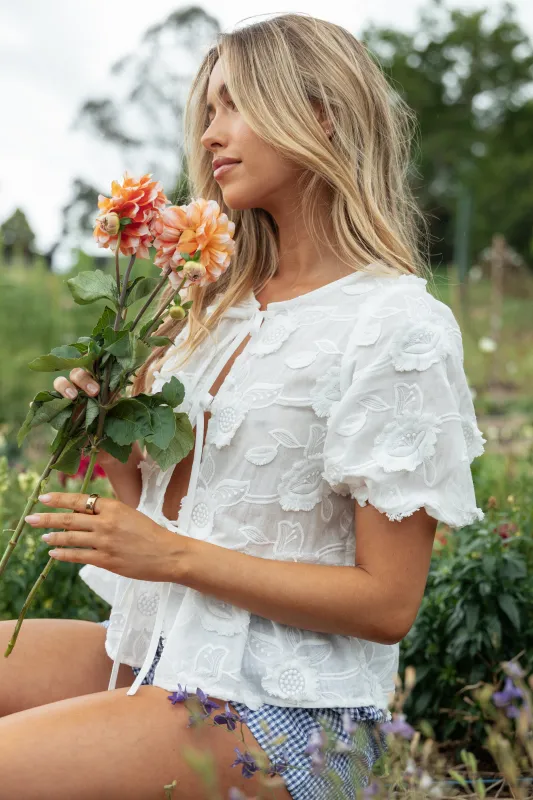 Doris Top - White sold by Petal & Pup